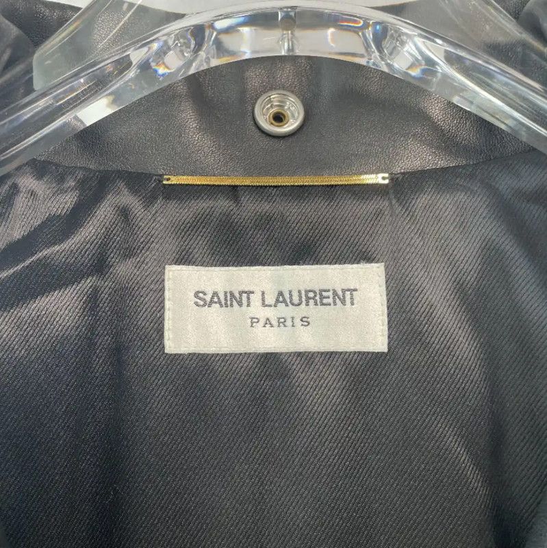 Yves Saint Laurent YSL Black Leather Women's Jacket Size S 0089 Size S / US 4 / IT 40 - 6 Thumbnail