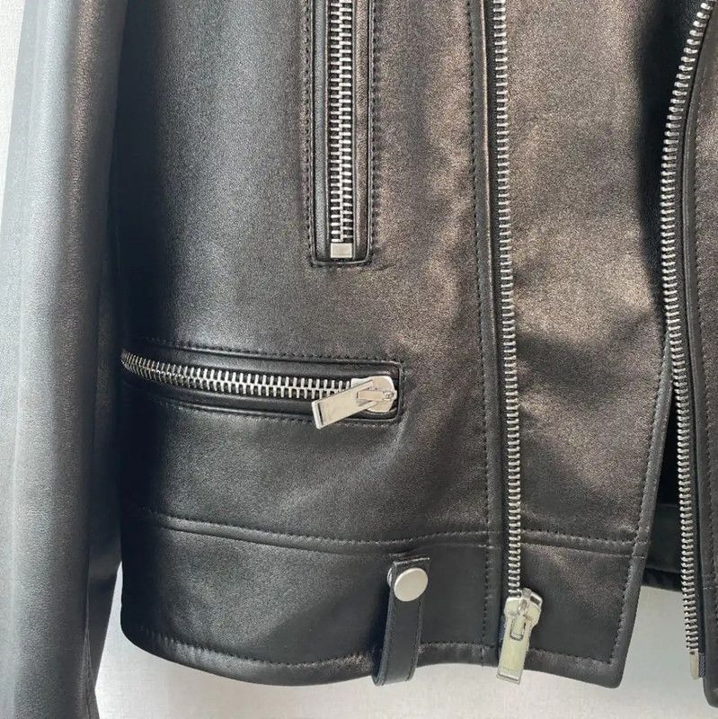 Yves Saint Laurent YSL Black Leather Women's Jacket Size S 0089 Size S / US 4 / IT 40 - 8 Thumbnail