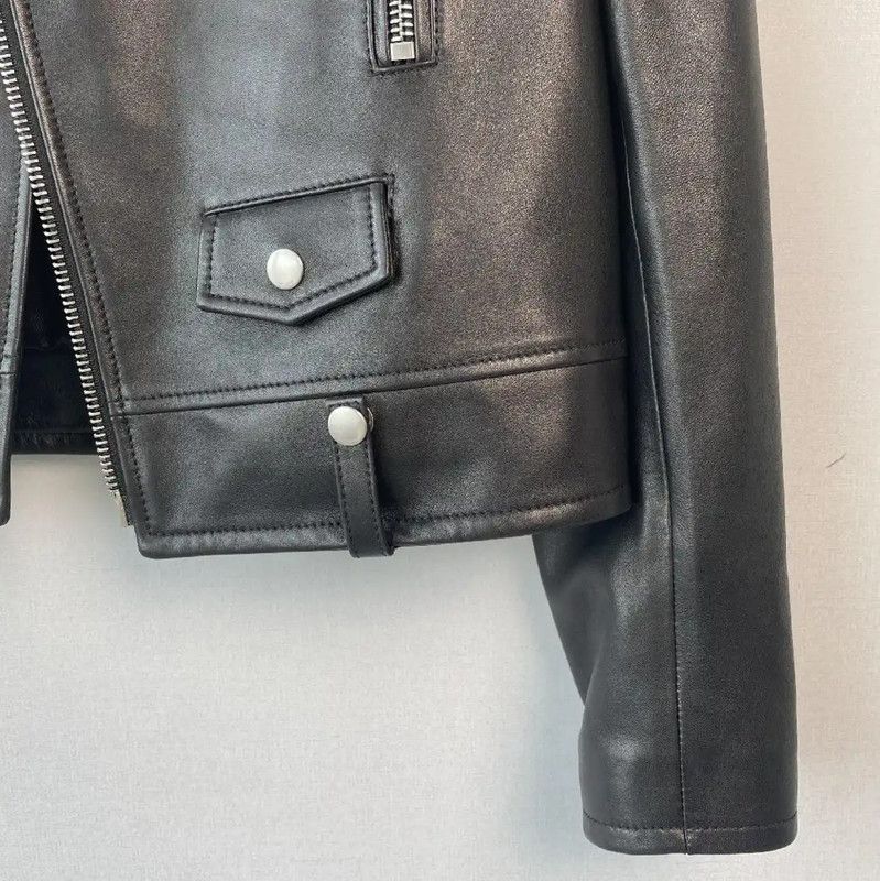 Yves Saint Laurent YSL Black Leather Women's Jacket Size S 0089 Size S / US 4 / IT 40 - 9 Thumbnail