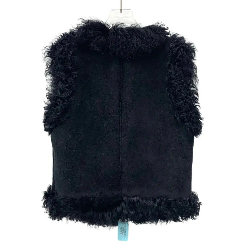 Yves Saint Laurent YSL Black Women's Jacket with Fur Trim 0089 Size S / US 4 / IT 40 - 2 Thumbnail