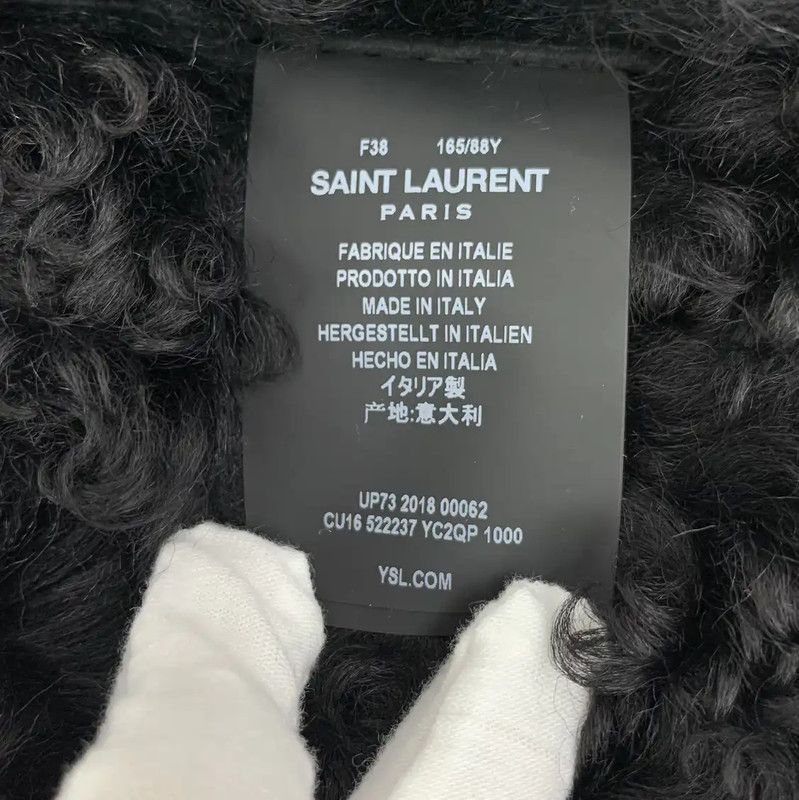 Yves Saint Laurent YSL Black Women's Jacket with Fur Trim 0089 Size S / US 4 / IT 40 - 6 Thumbnail