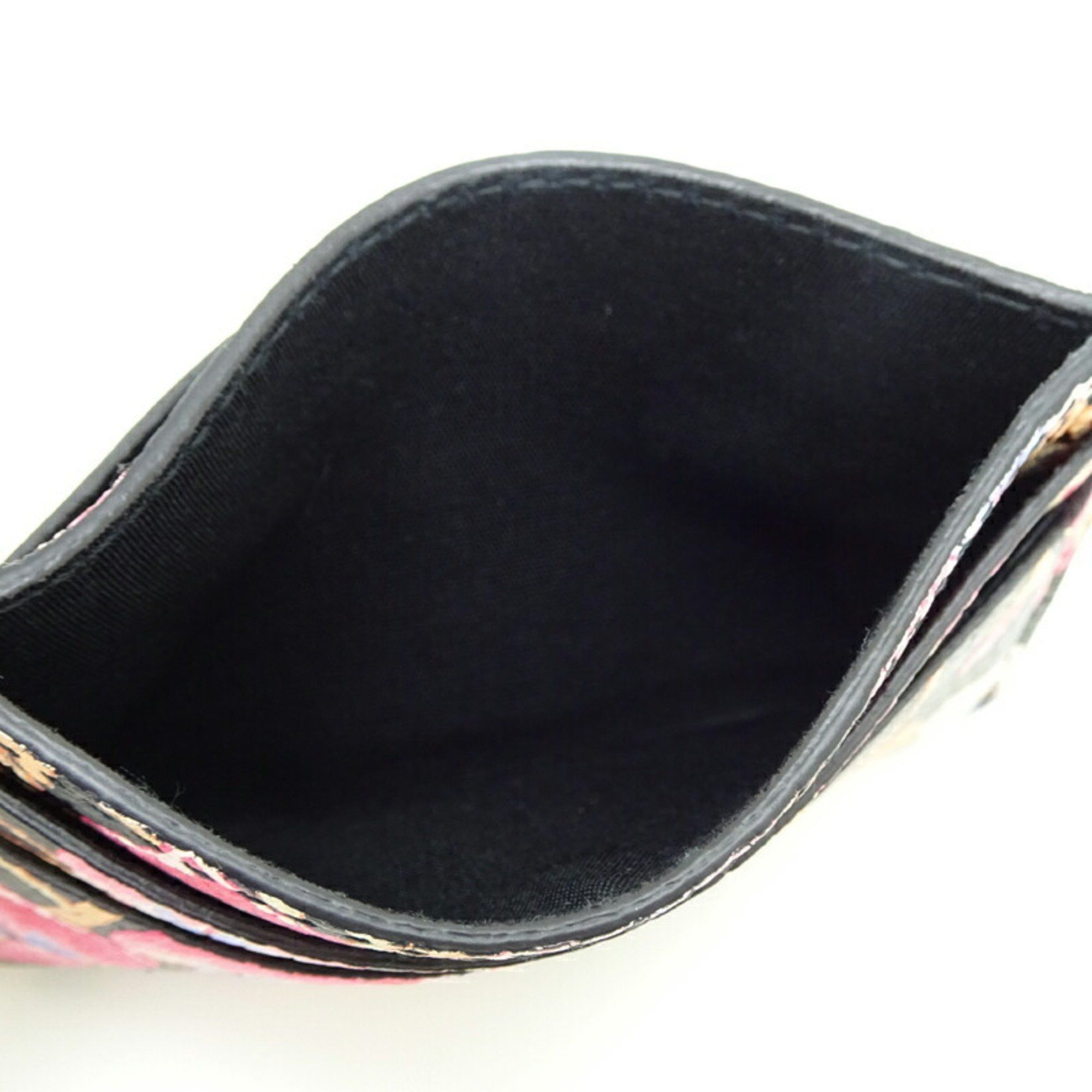 Salvatore Ferragamo Salvatore Ferragamo W Gancini Women's and Men's Leather Card Case in Black Size ONE SIZE - 5 Thumbnail