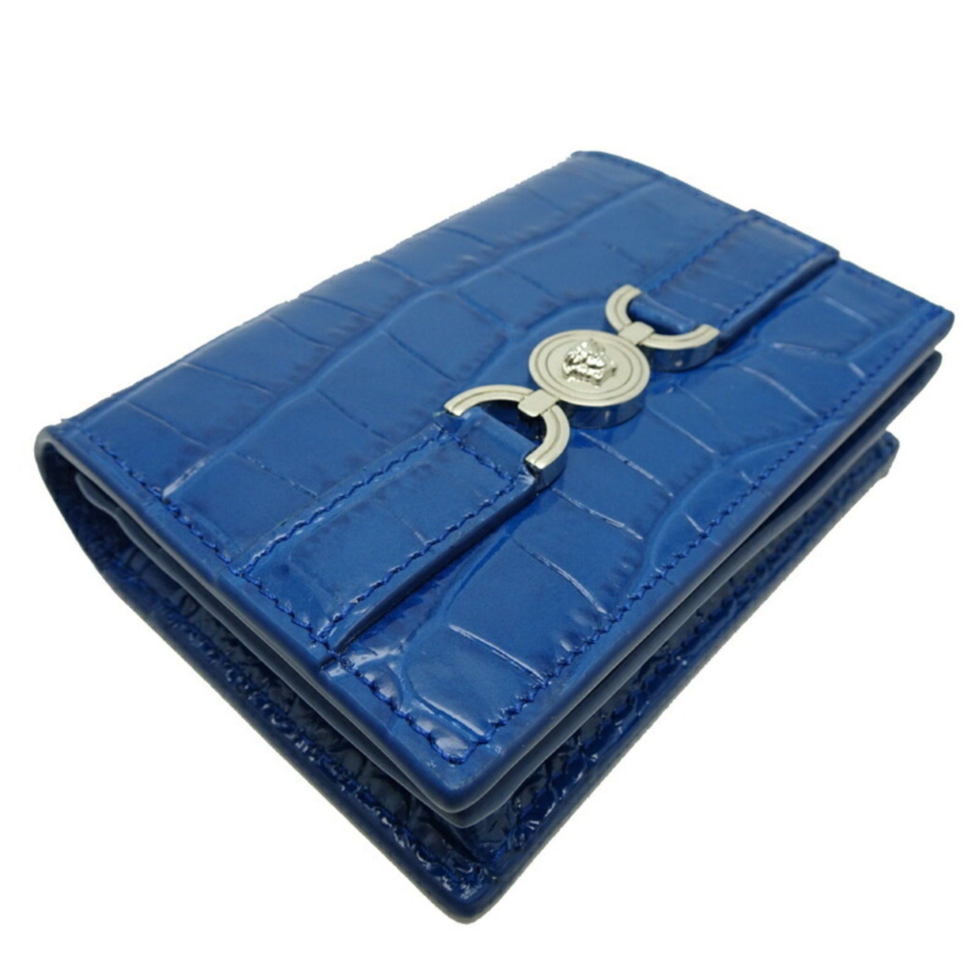 Versace Versace Medusa 95 Women's and Men's Bifold Wallet in Blue Leather Size ONE SIZE - 3 Thumbnail