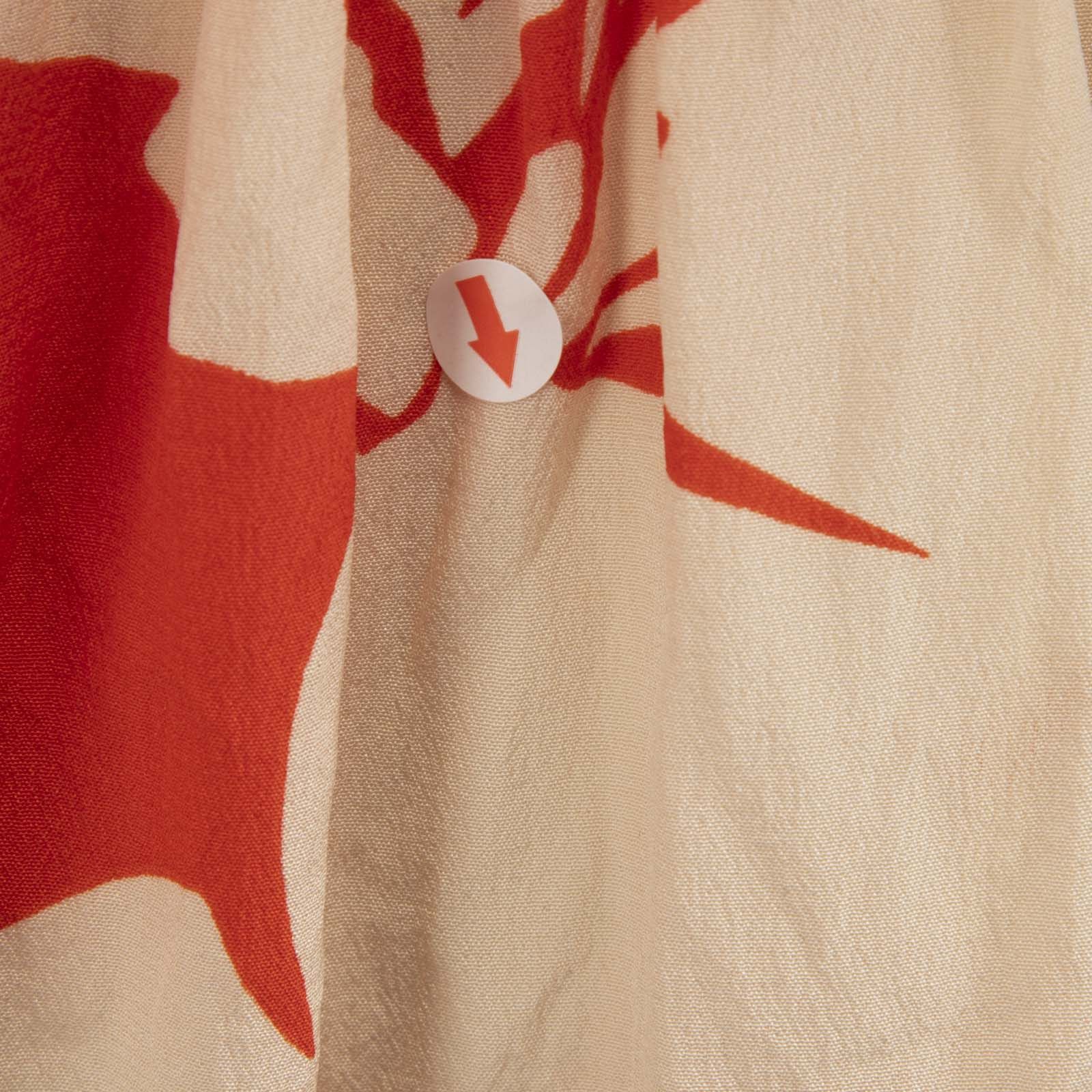 Matteau Red Silk Leaf Print Long Sleeve Dress Size S / US 4 / IT 40 - 4 Thumbnail