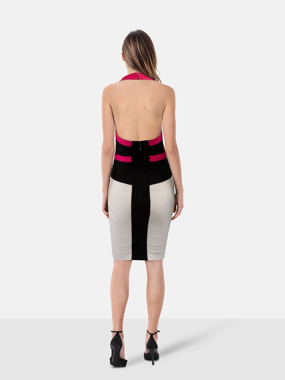 Herve Leger Halterneck Knee Length Bandage Dress Size XXS / US 00 / IT 34 - 2 Thumbnail
