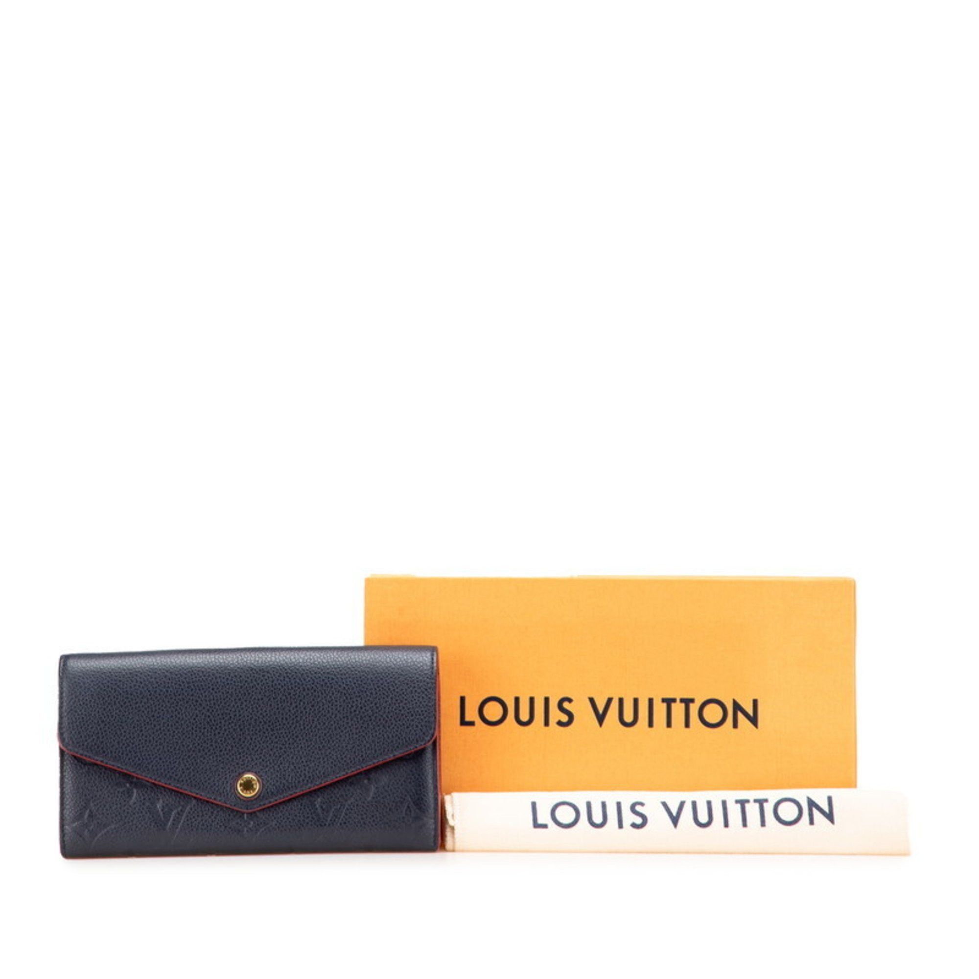 Louis Vuitton Louis Vuitton Monogram Empreinte Portefeuille Emilie Long Wallet M69417 Marine Rouge Navy Leather Women's LOUIS VUITTON Size ONE SIZE - 12 Thumbnail