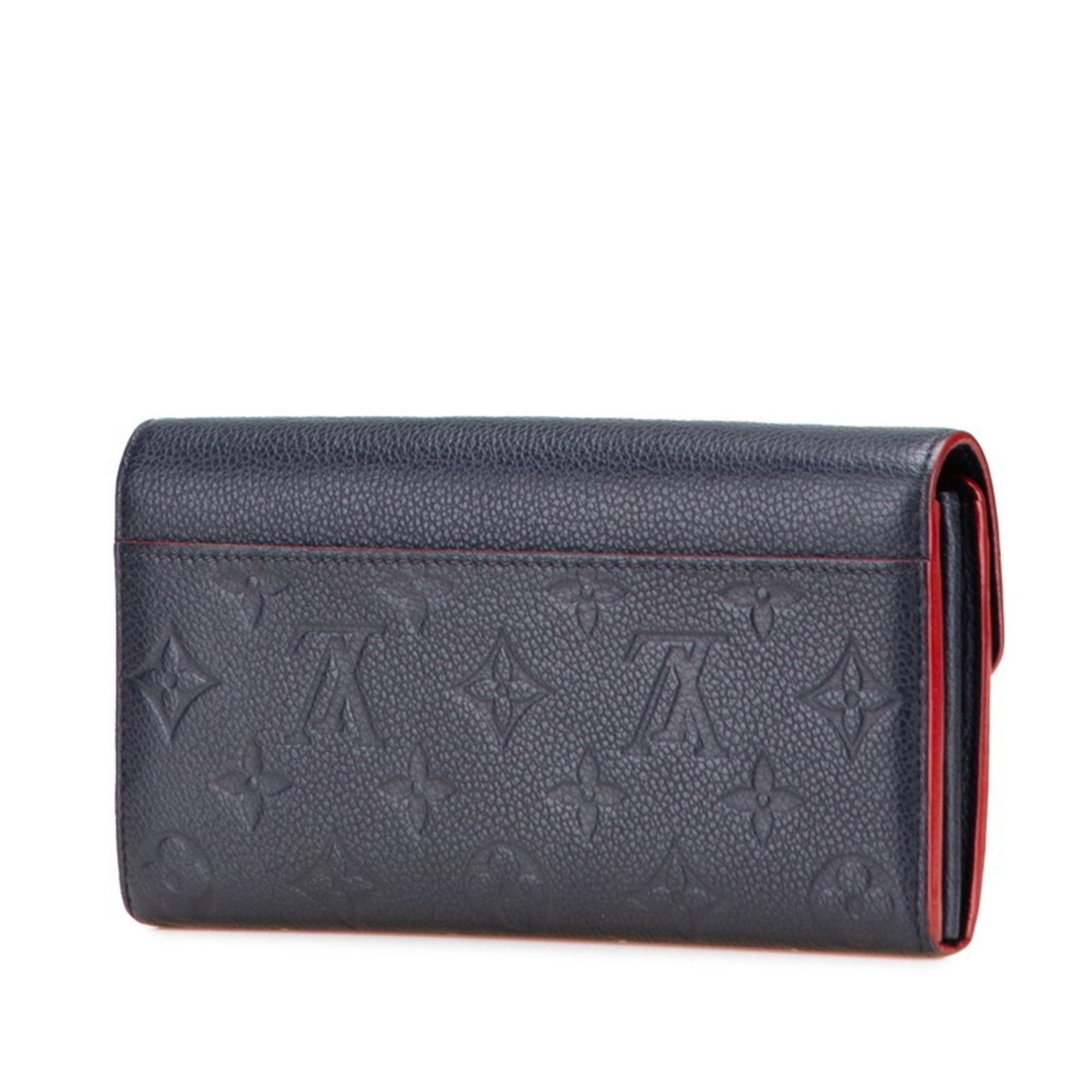 Louis Vuitton Louis Vuitton Monogram Empreinte Portefeuille Emilie Long Wallet M69417 Marine Rouge Navy Leather Women's LOUIS VUITTON Size ONE SIZE - 2 Thumbnail