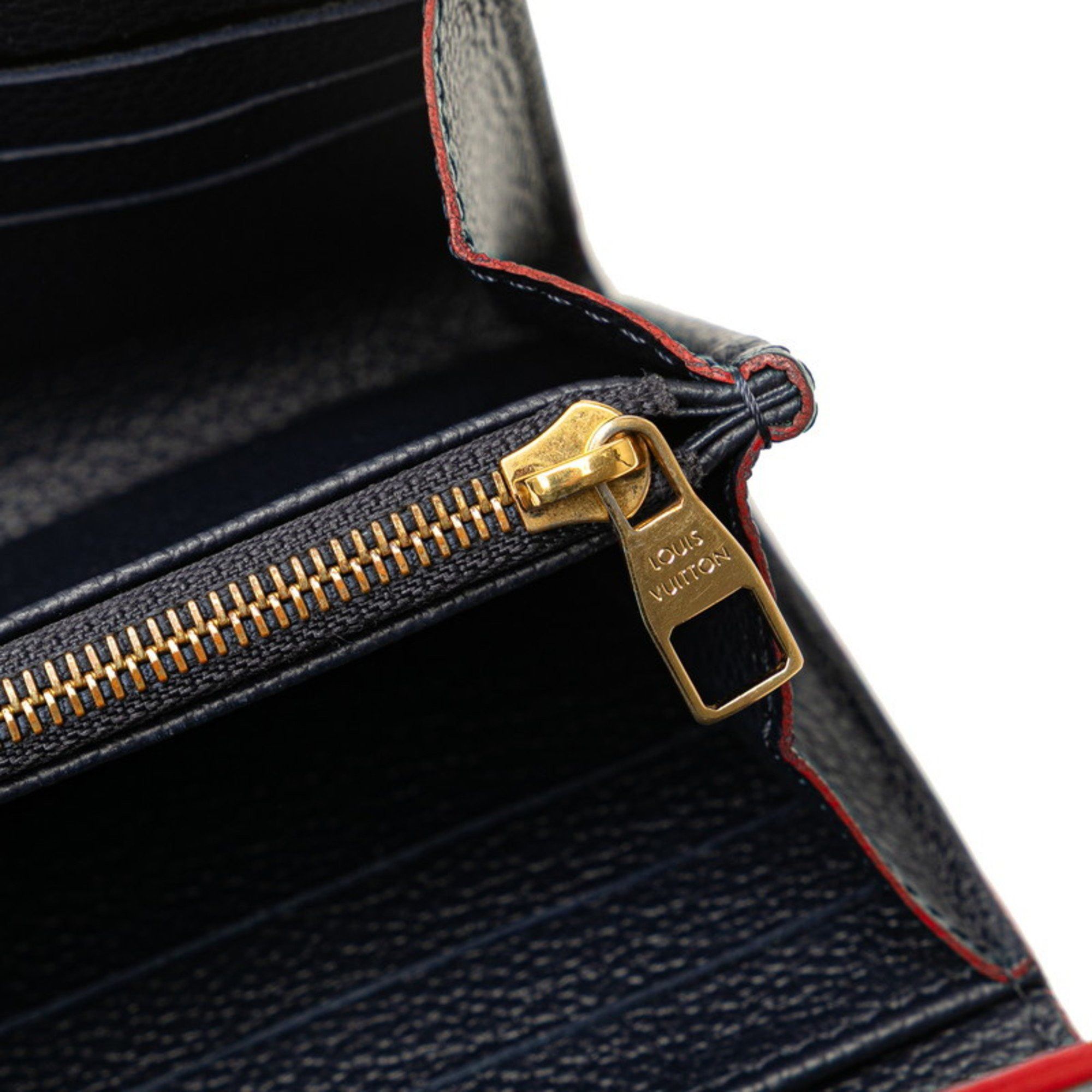 Louis Vuitton Louis Vuitton Monogram Empreinte Portefeuille Emilie Long Wallet M69417 Marine Rouge Navy Leather Women's LOUIS VUITTON Size ONE SIZE - 8 Thumbnail