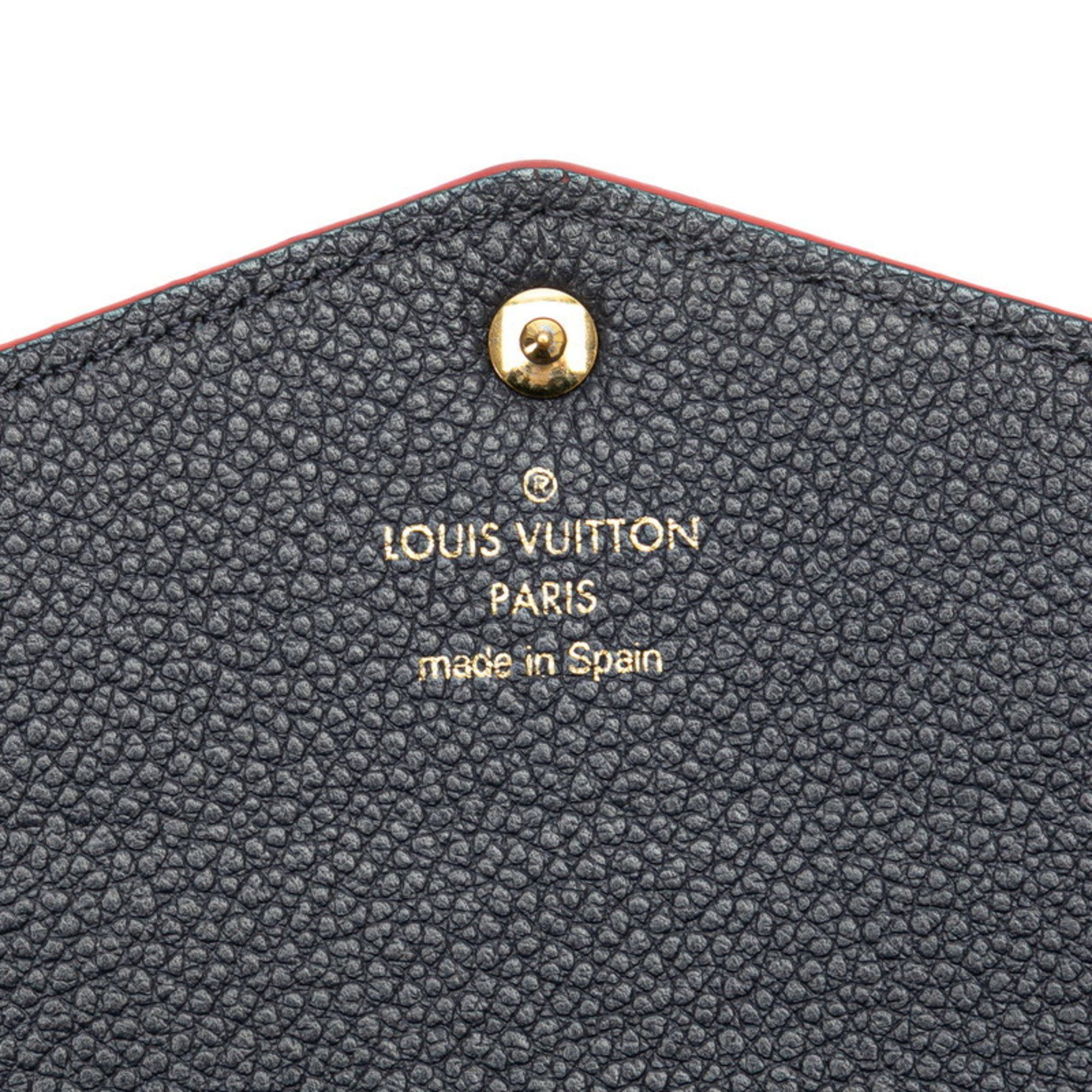 Louis Vuitton Louis Vuitton Monogram Empreinte Portefeuille Emilie Long Wallet M69417 Marine Rouge Navy Leather Women's LOUIS VUITTON Size ONE SIZE - 10 Thumbnail