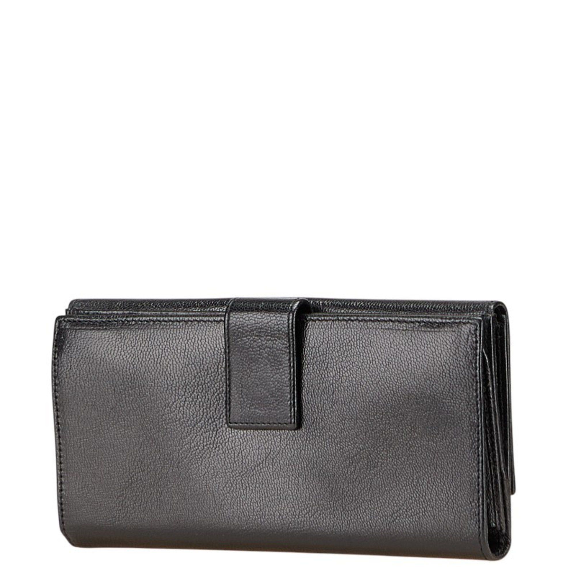 Gucci Gucci Interlocking G Long Wallet 131864 Black Green Leather Women's GUCCI Size ONE SIZE - 2 Thumbnail