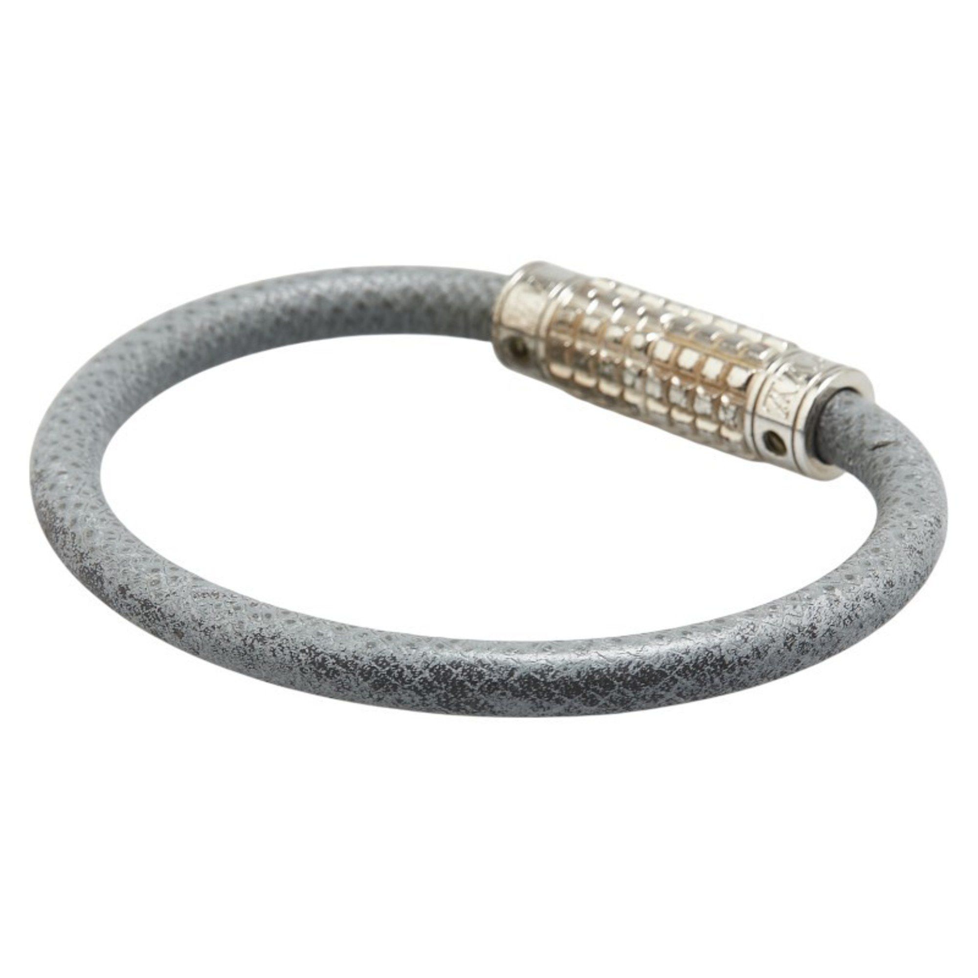 Louis Vuitton Louis Vuitton Damier Graphite Digit Bracelet M6626D Gray Leather and Metal Women's LOUIS VUITTON Size ONE SIZE - 2 Thumbnail