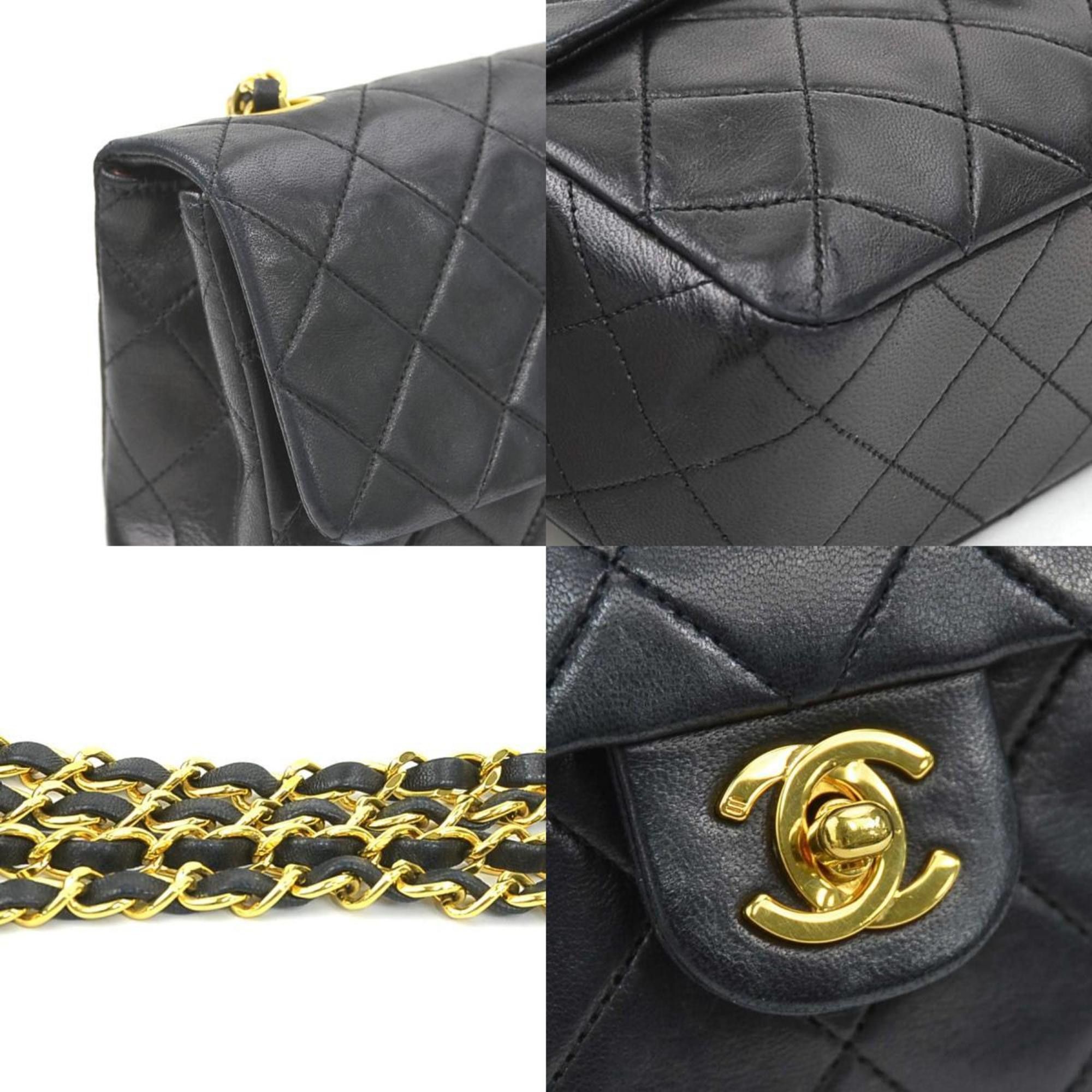 Chanel CHANEL Matelasse Shoulder Bag in Lambskin, Black and Gold, Women's, 90183a Size ONE SIZE - 3 Thumbnail