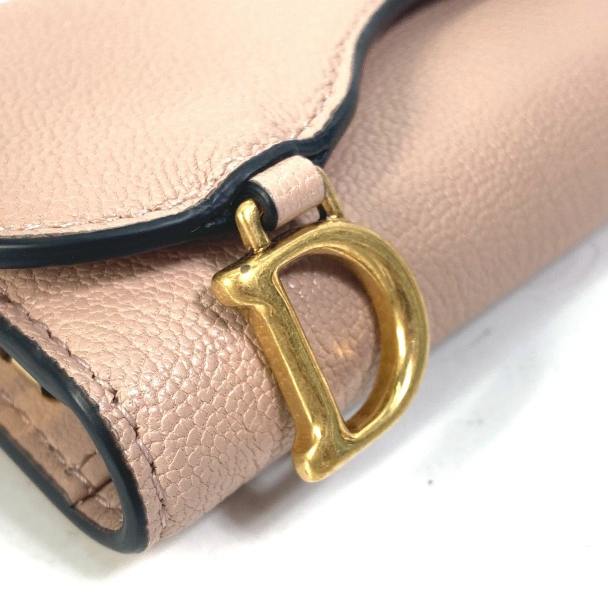 Dior Christian Dior Dior S5695CCEH Saddle Key Case with 4 Keys and Ring, Leather, Women's, Pink Size ONE SIZE - 3 Thumbnail