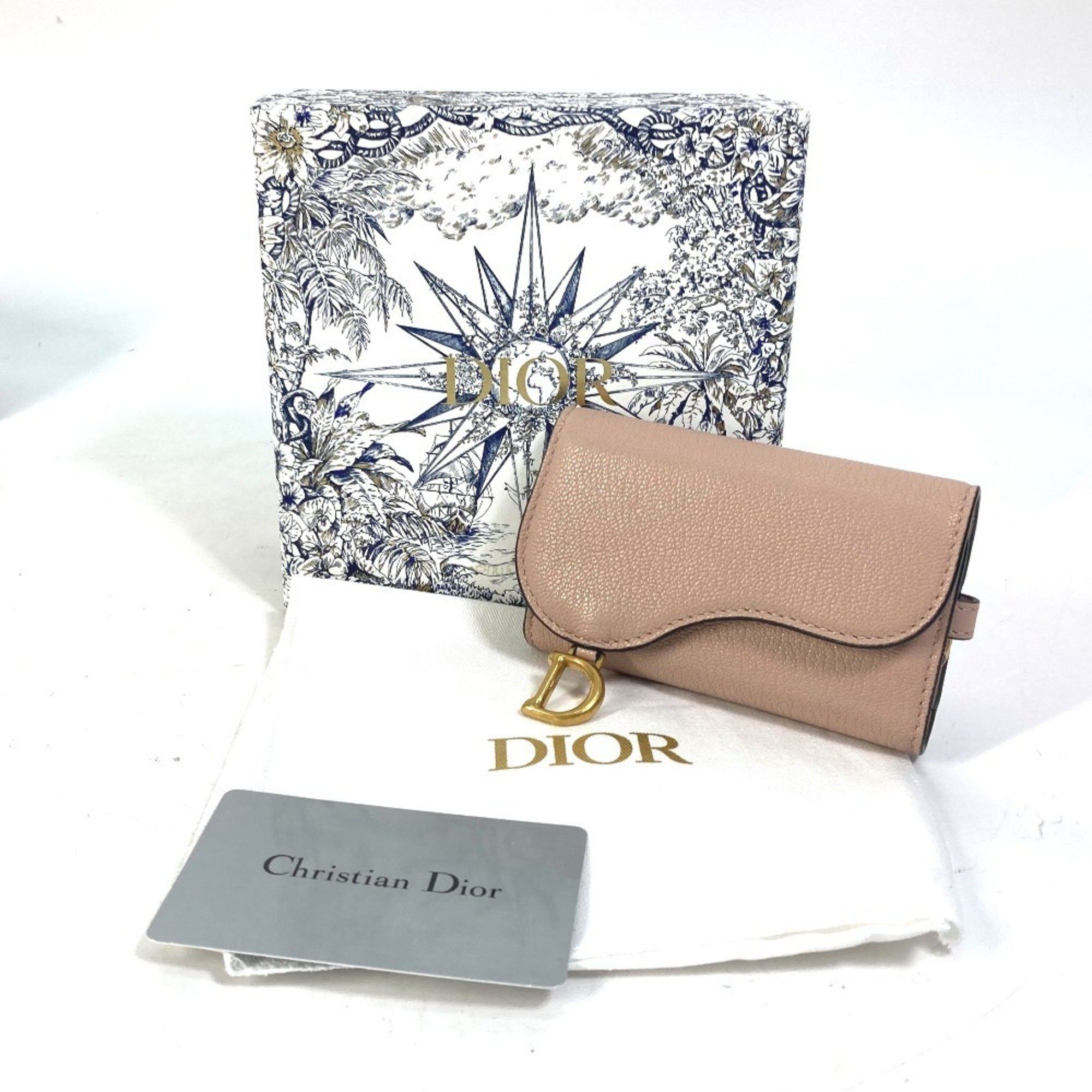 Dior Christian Dior Dior S5695CCEH Saddle Key Case with 4 Keys and Ring, Leather, Women's, Pink Size ONE SIZE - 7 Thumbnail