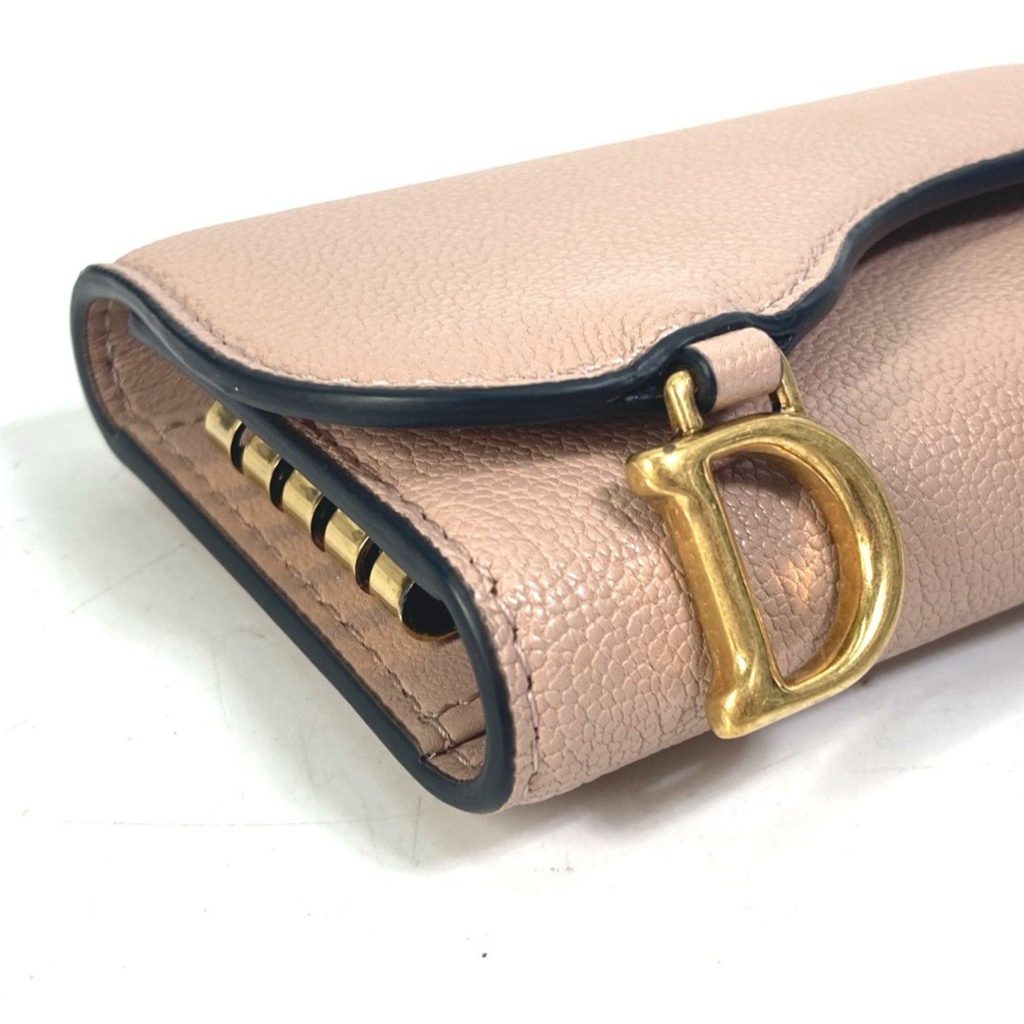 Dior Christian Dior Dior S5695CCEH Saddle Key Case with 4 Keys and Ring, Leather, Women's, Pink Size ONE SIZE - 4 Thumbnail