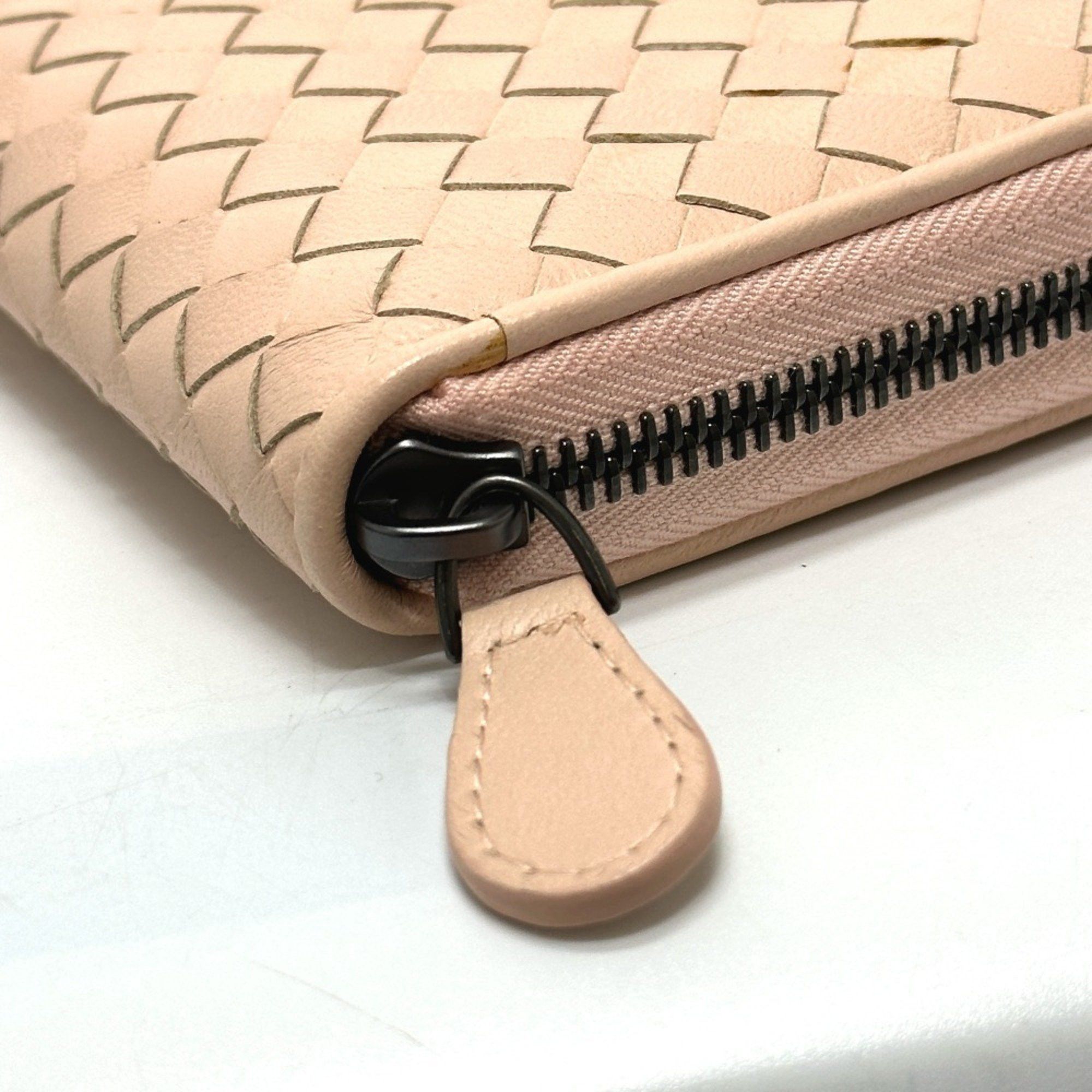 Bottega Veneta BOTTEGA VENETA Intrecciato Leather Round Zip Long Wallet for Men, Pink Size ONE SIZE - 7 Thumbnail