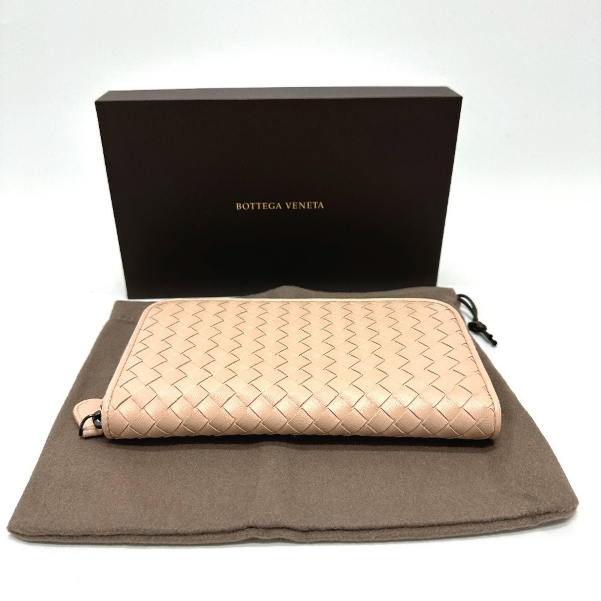 Bottega Veneta BOTTEGA VENETA Intrecciato Leather Round Zip Long Wallet for Men, Pink Size ONE SIZE - 15 Thumbnail