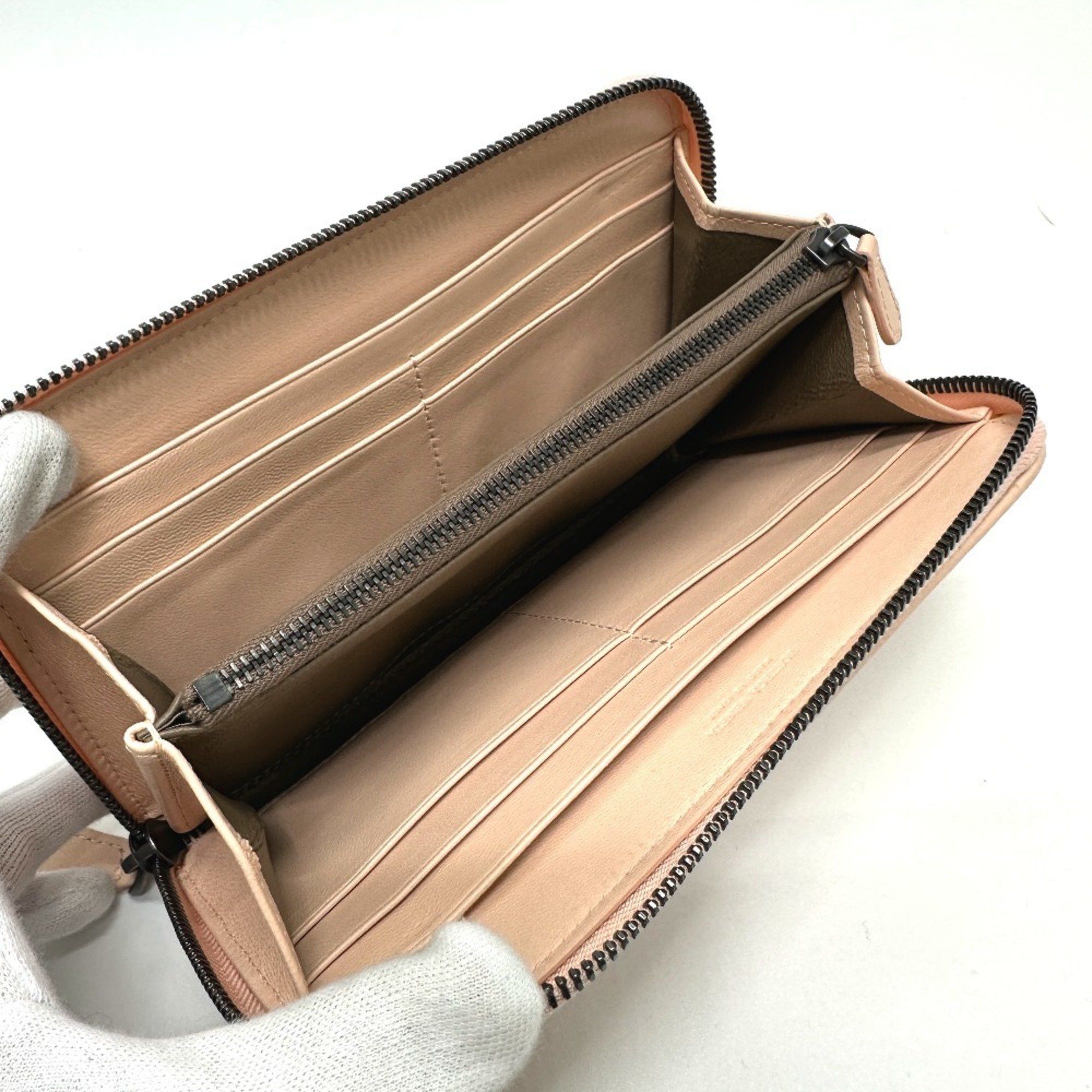 Bottega Veneta BOTTEGA VENETA Intrecciato Leather Round Zip Long Wallet for Men, Pink Size ONE SIZE - 9 Thumbnail