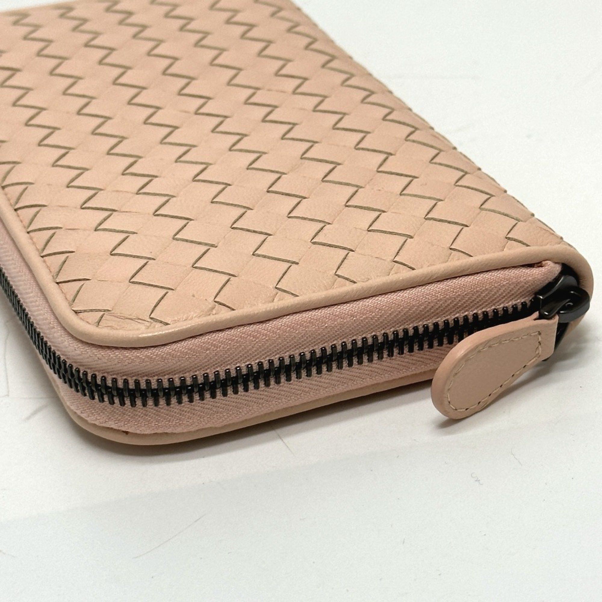 Bottega Veneta BOTTEGA VENETA Intrecciato Leather Round Zip Long Wallet for Men, Pink Size ONE SIZE - 5 Thumbnail