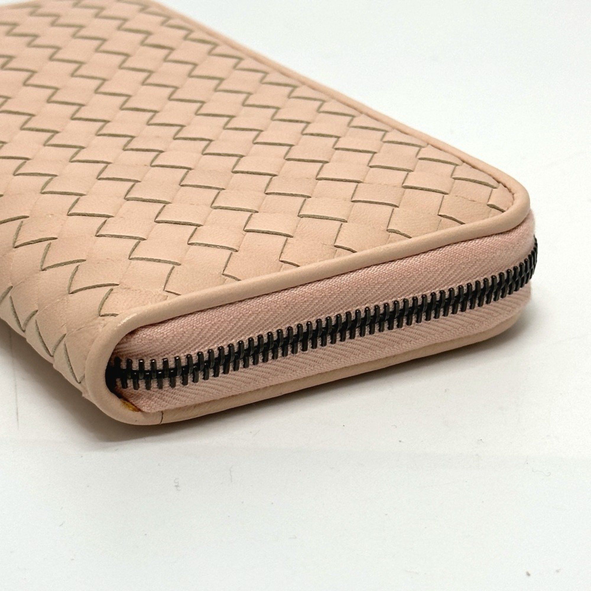 Bottega Veneta BOTTEGA VENETA Intrecciato Leather Round Zip Long Wallet for Men, Pink Size ONE SIZE - 4 Thumbnail
