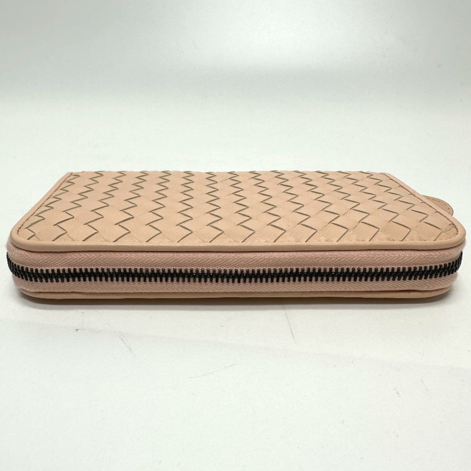Bottega Veneta BOTTEGA VENETA Intrecciato Leather Round Zip Long Wallet for Men, Pink Size ONE SIZE - 6 Thumbnail