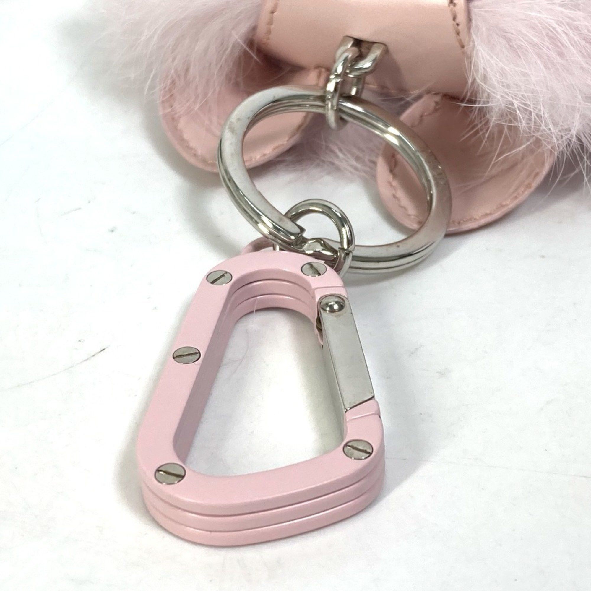 Dior Christian Dior Dior Cookie Dog Animal Bag Charm Carabiner Keychain Leather Unisex Pink Size ONE SIZE - 5 Thumbnail
