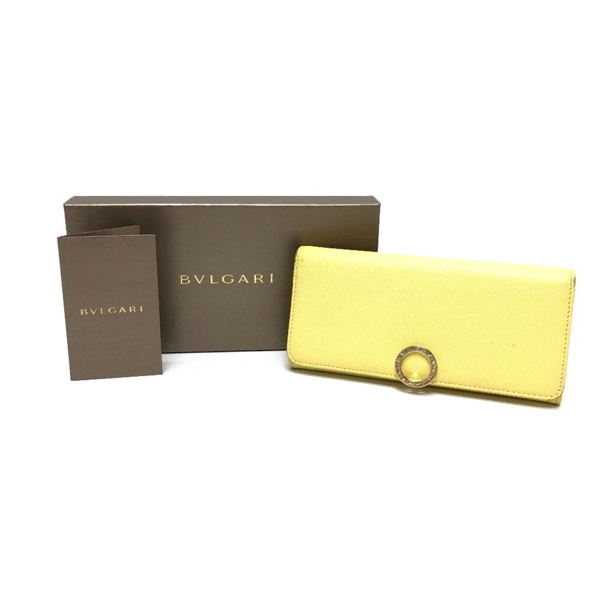 Bvlgari Bvlgari Logo Clip Bifold Wallet, Long Leather Women's, Yellow Size ONE SIZE - 14 Thumbnail