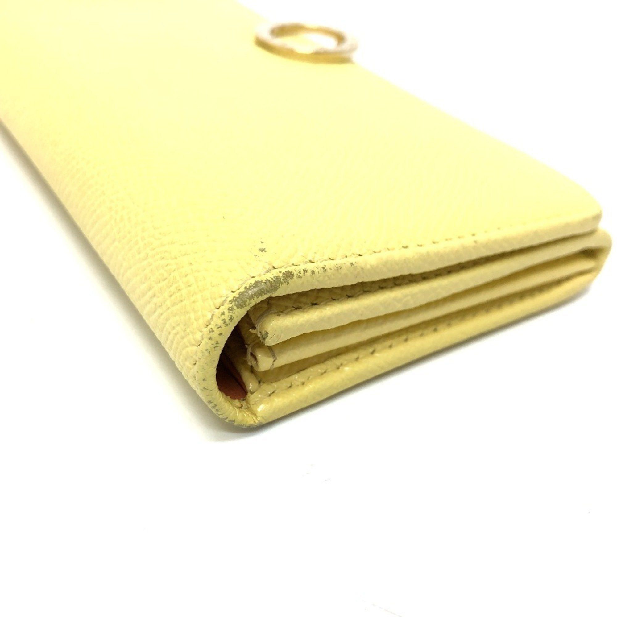 Bvlgari Bvlgari Logo Clip Bifold Wallet, Long Leather Women's, Yellow Size ONE SIZE - 4 Thumbnail