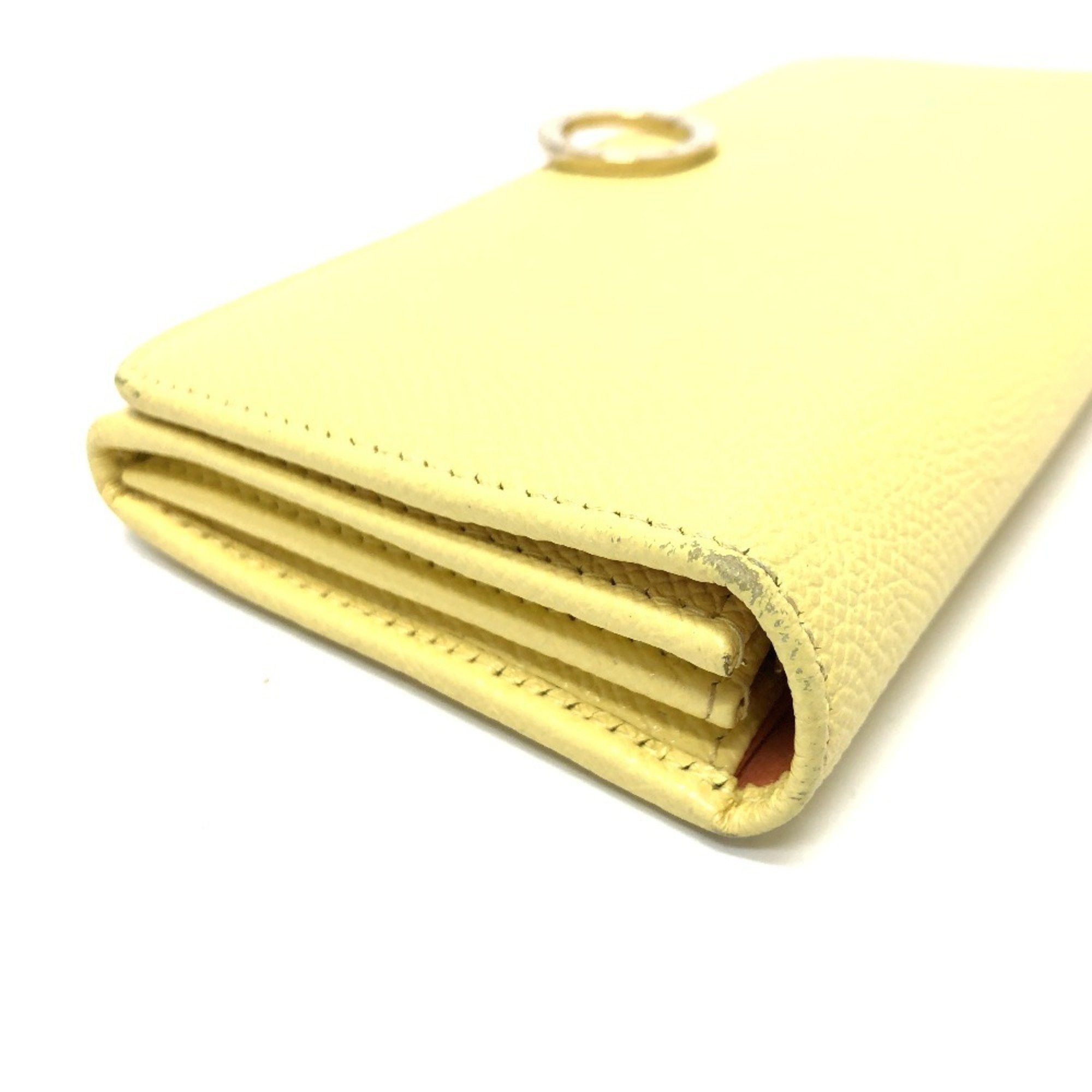 Bvlgari Bvlgari Logo Clip Bifold Wallet, Long Leather Women's, Yellow Size ONE SIZE - 3 Thumbnail