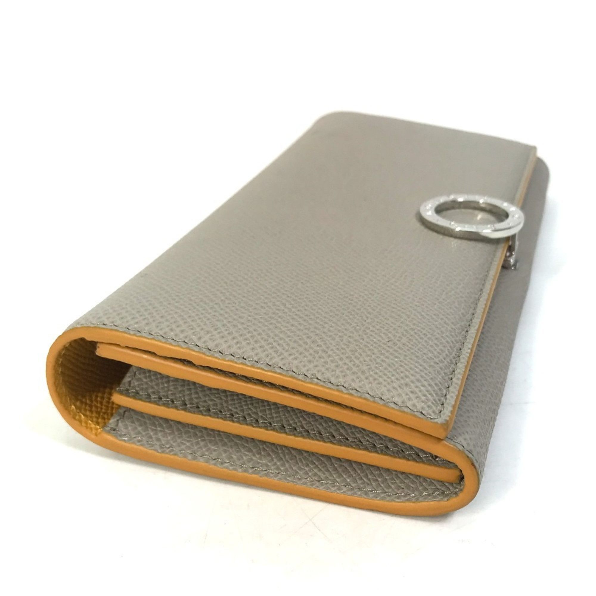 Bvlgari BVLGARI Logo Clip Bifold Wallet Leather Women's Gray x Yellow Size ONE SIZE - 5 Thumbnail