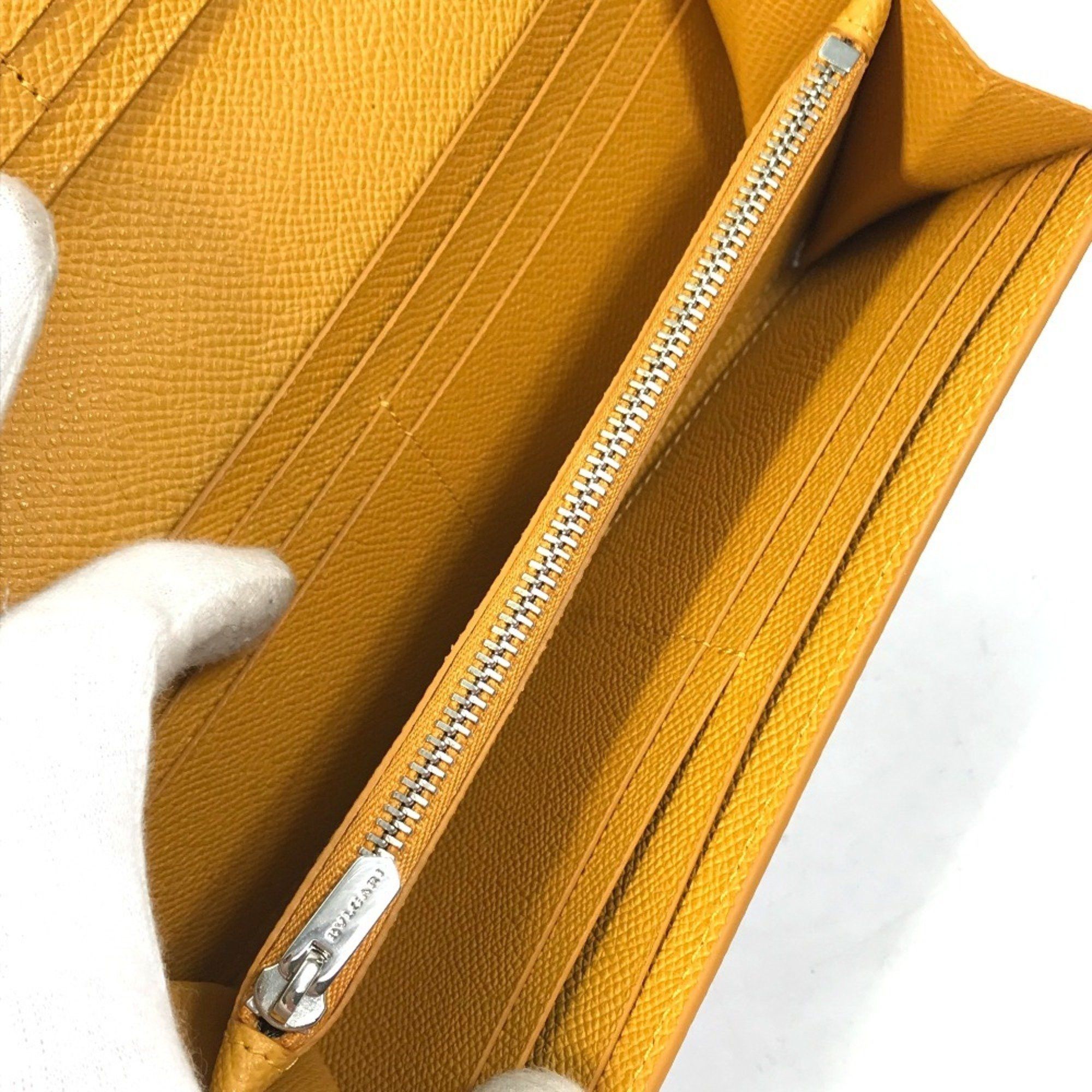 Bvlgari BVLGARI Logo Clip Bifold Wallet Leather Women's Gray x Yellow Size ONE SIZE - 15 Thumbnail