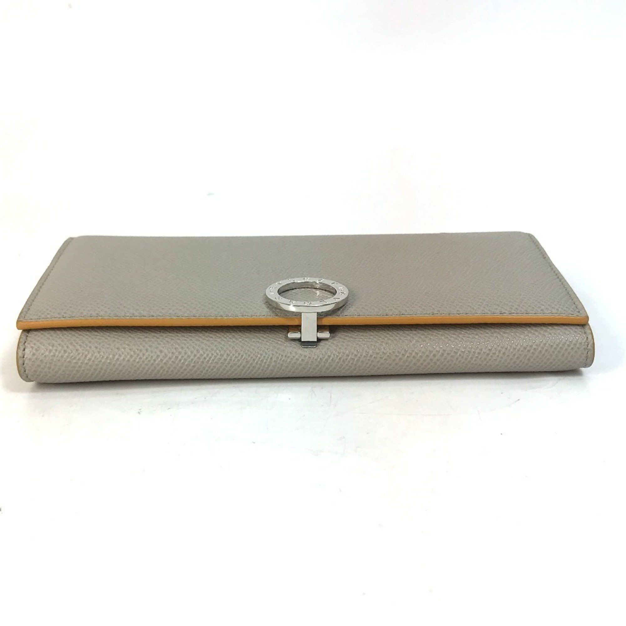 Bvlgari BVLGARI Logo Clip Bifold Wallet Leather Women's Gray x Yellow Size ONE SIZE - 3 Thumbnail