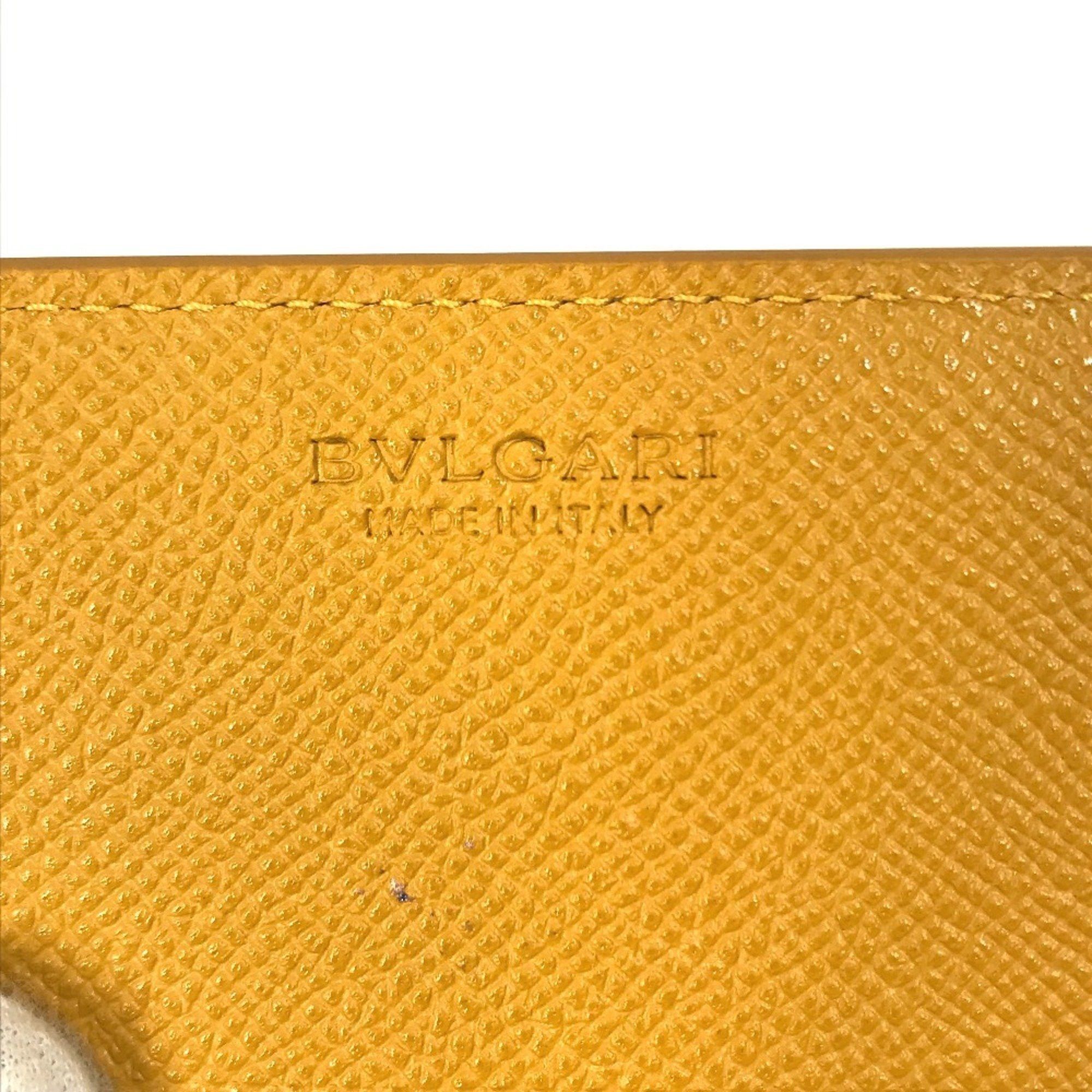 Bvlgari BVLGARI Logo Clip Bifold Wallet Leather Women's Gray x Yellow Size ONE SIZE - 13 Thumbnail