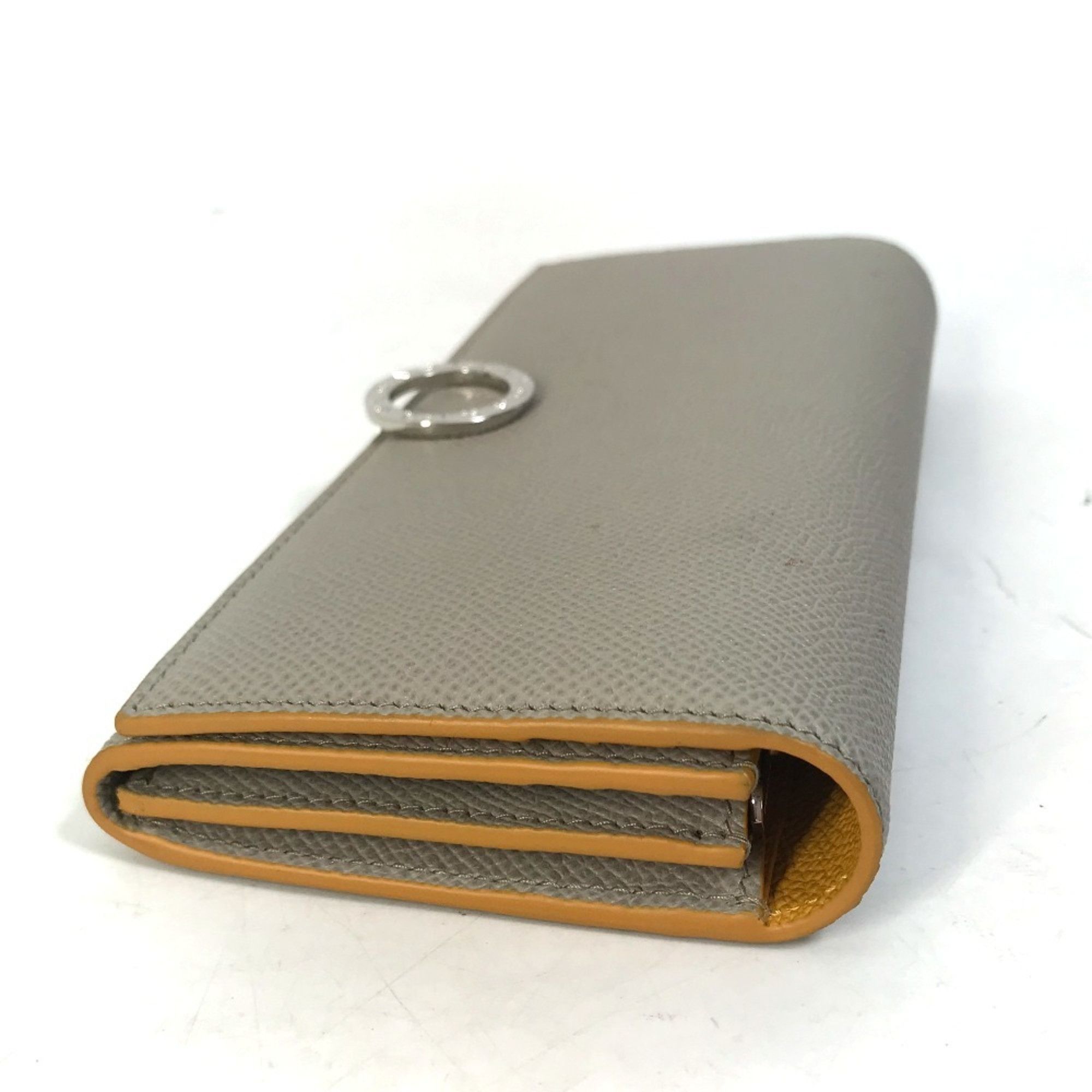 Bvlgari BVLGARI Logo Clip Bifold Wallet Leather Women's Gray x Yellow Size ONE SIZE - 6 Thumbnail