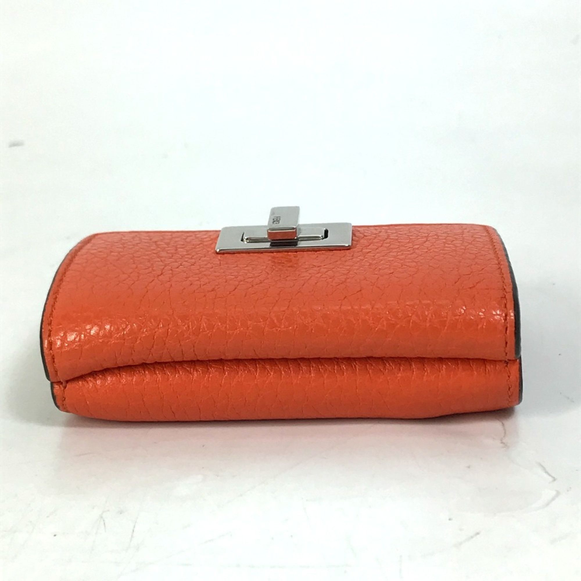 Fendi FENDI 8M0426 Peekaboo Trifold Wallet, Leather, Women's, Orange Size ONE SIZE - 4 Thumbnail