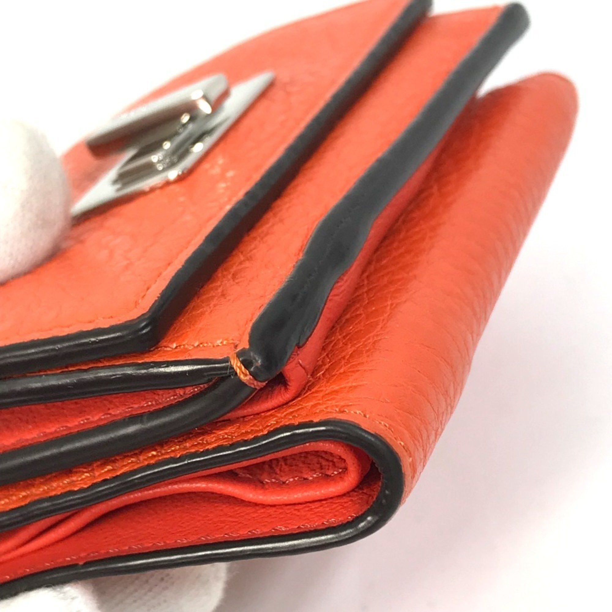Fendi FENDI 8M0426 Peekaboo Trifold Wallet, Leather, Women's, Orange Size ONE SIZE - 7 Thumbnail