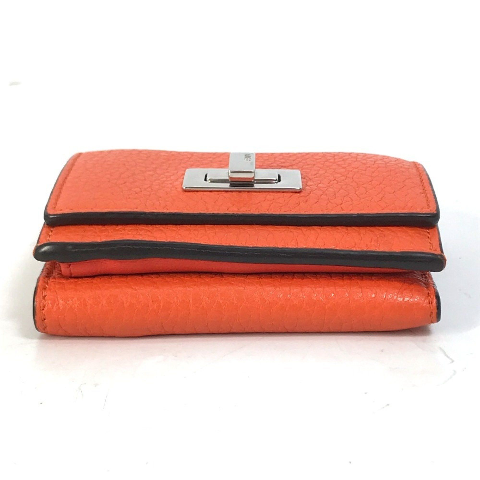 Fendi FENDI 8M0426 Peekaboo Trifold Wallet, Leather, Women's, Orange Size ONE SIZE - 3 Thumbnail