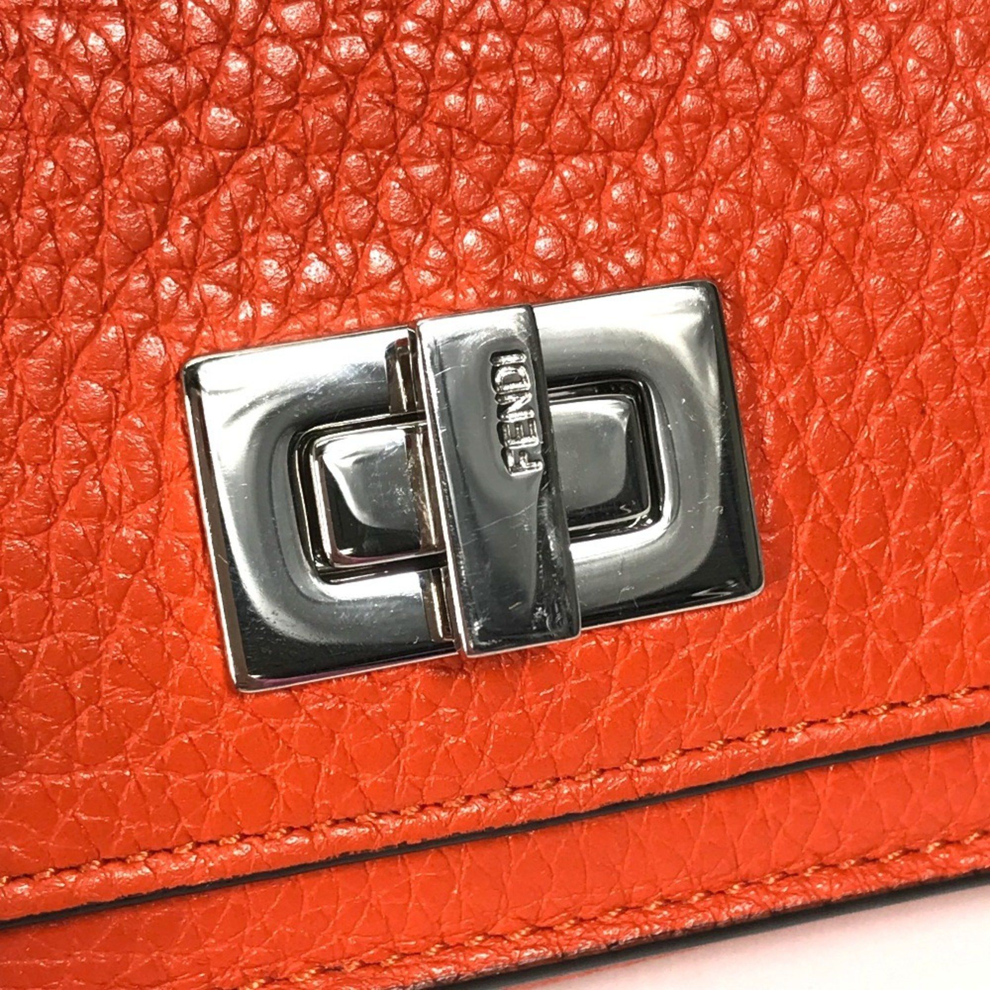 Fendi FENDI 8M0426 Peekaboo Trifold Wallet, Leather, Women's, Orange Size ONE SIZE - 9 Thumbnail