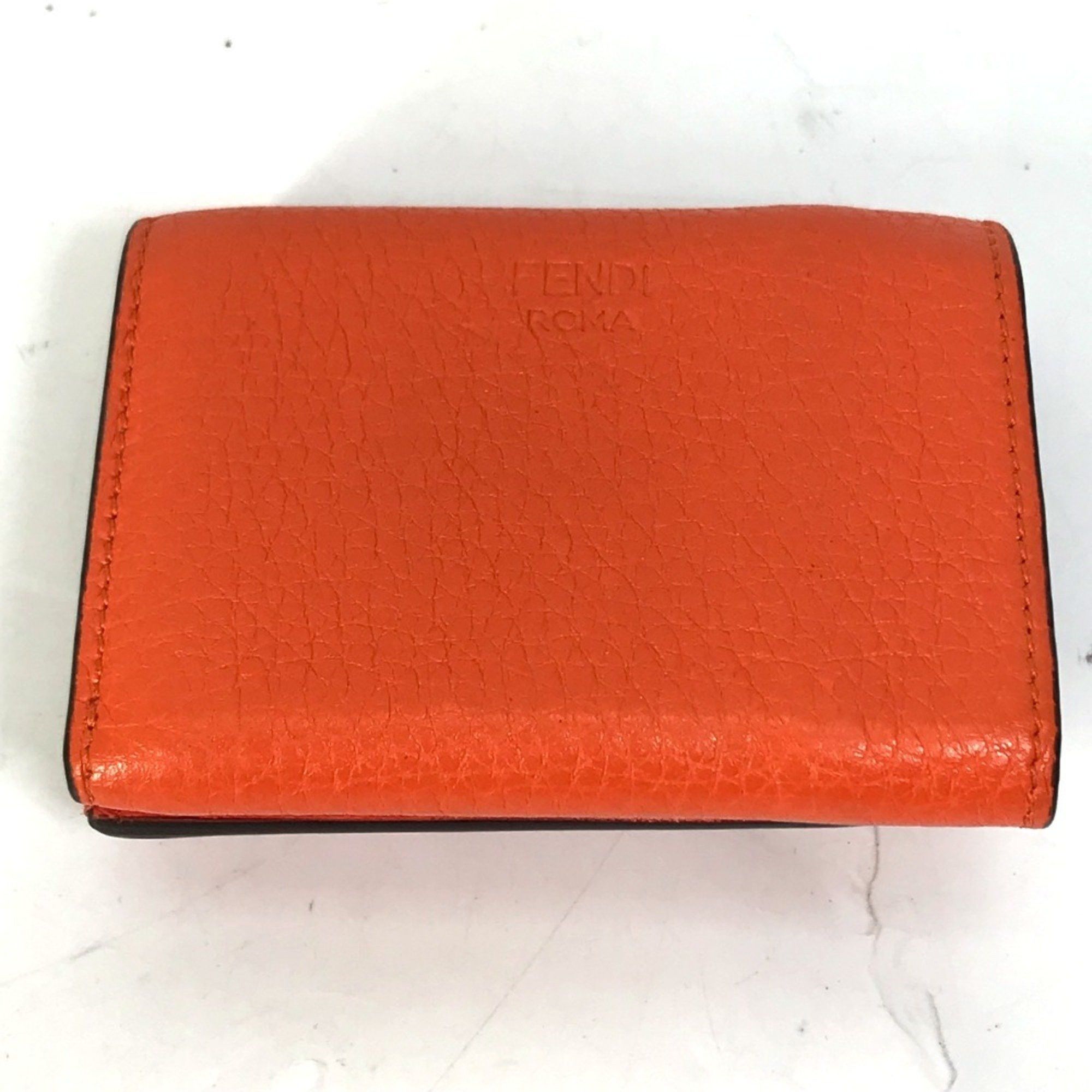 Fendi FENDI 8M0426 Peekaboo Trifold Wallet, Leather, Women's, Orange Size ONE SIZE - 2 Thumbnail