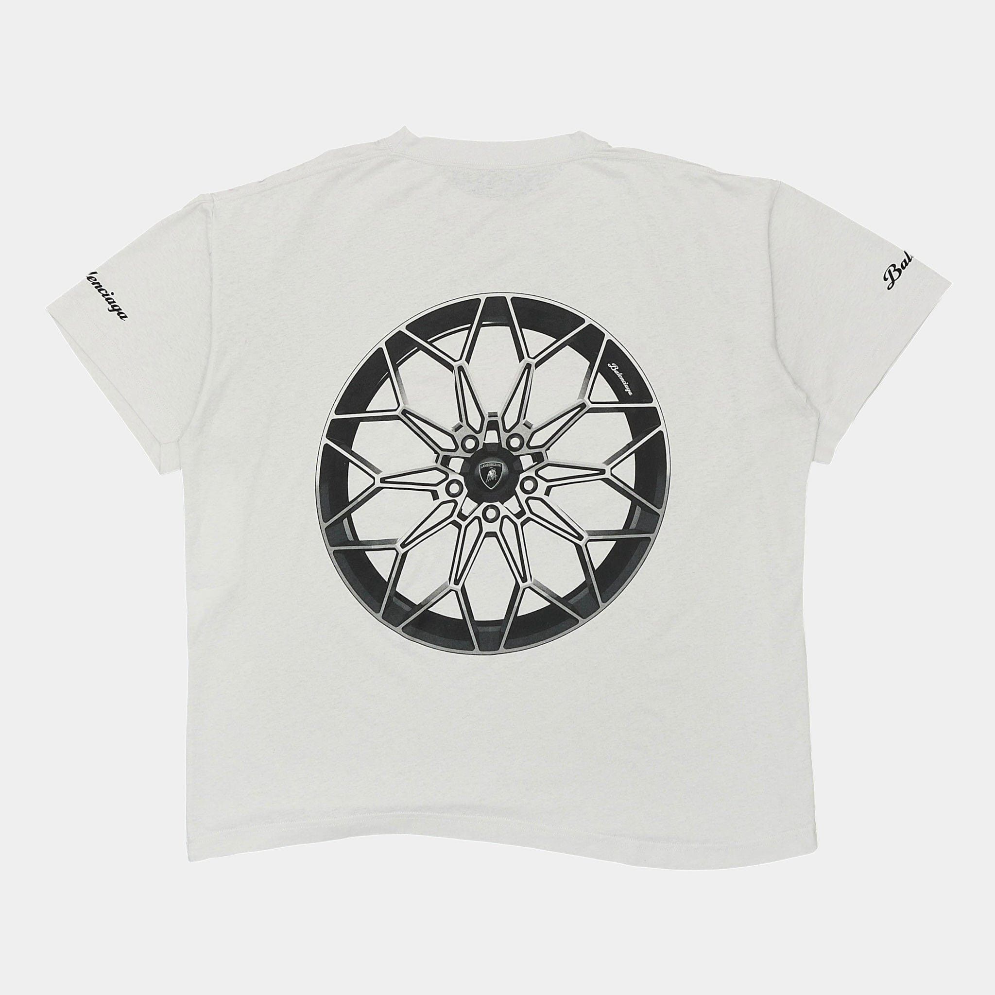 x Lamborghini Logo Short Sleeve Tee Shirt Dirty White Multi
