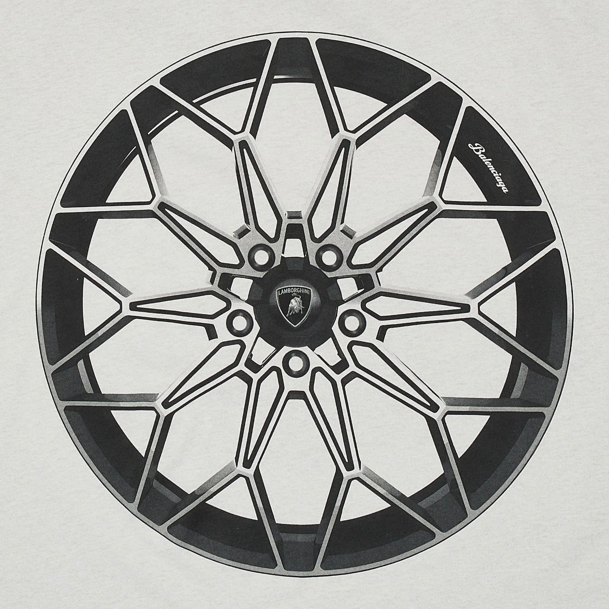x Lamborghini Logo Short Sleeve Tee Shirt Dirty White Multi