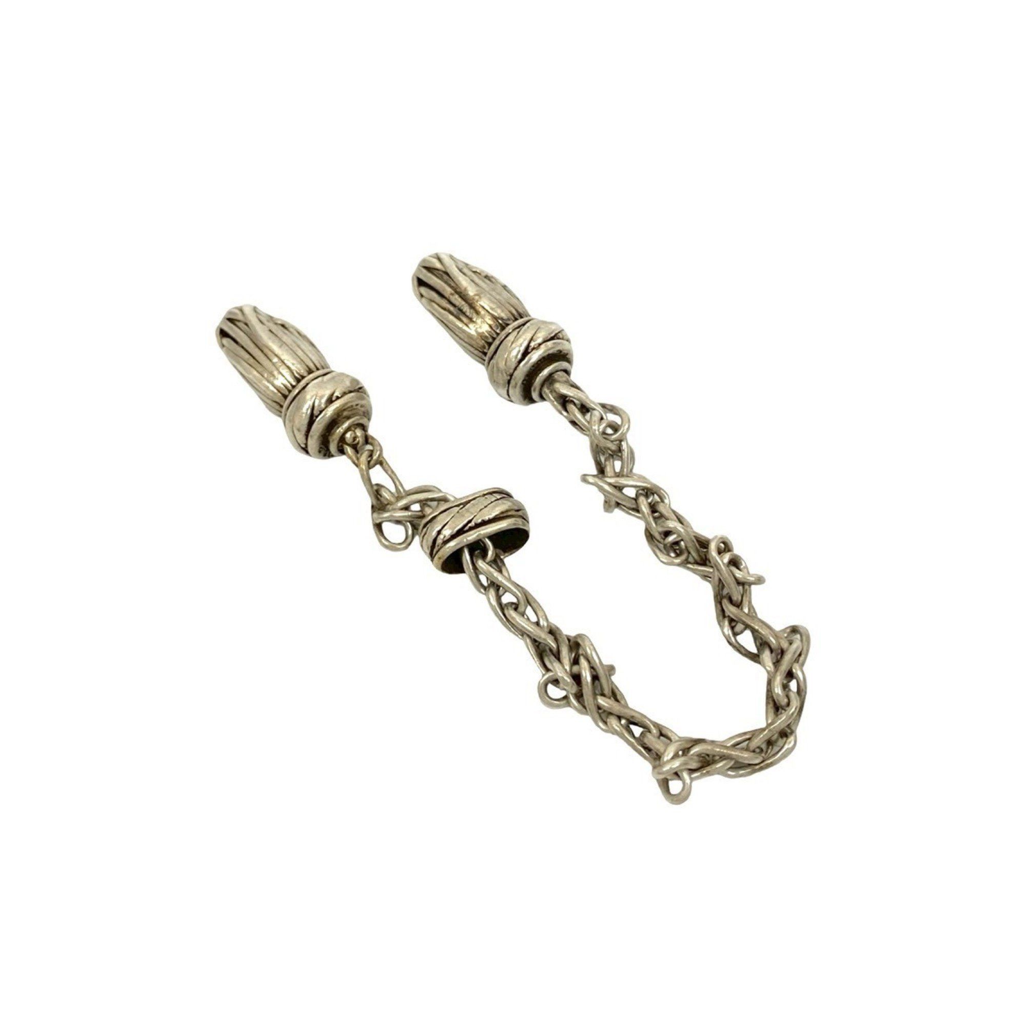 Hermes HERMES Vintage 70s Tassel Motif Scarf Ring in Silver 800 (30938) Size ONE SIZE - 3 Thumbnail