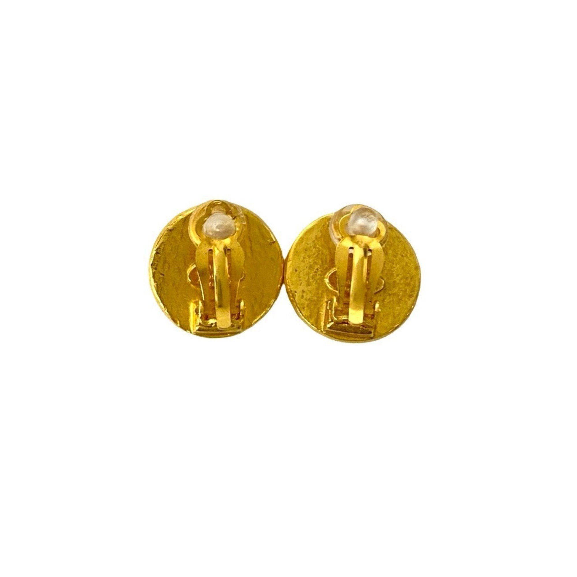 Chanel 96A CHANEL Vintage Coco Mark Earrings and Ear Cuffs in Gold Black 89902 Size ONE SIZE - 5 Thumbnail