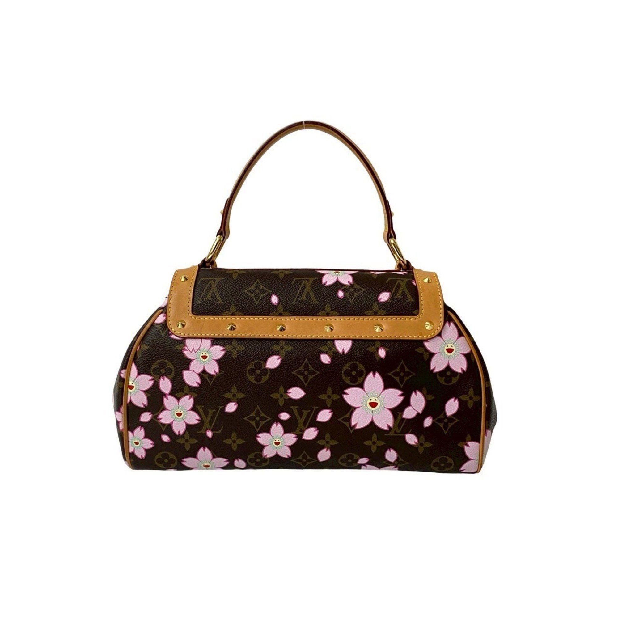 Louis Vuitton LOUIS VUITTON Sac Retro PM Monogram Cherry Blossom Leather Handbag in Collaboration with Takashi Murakami, Brown, 522-6 Size ONE SIZE - 3 Thumbnail