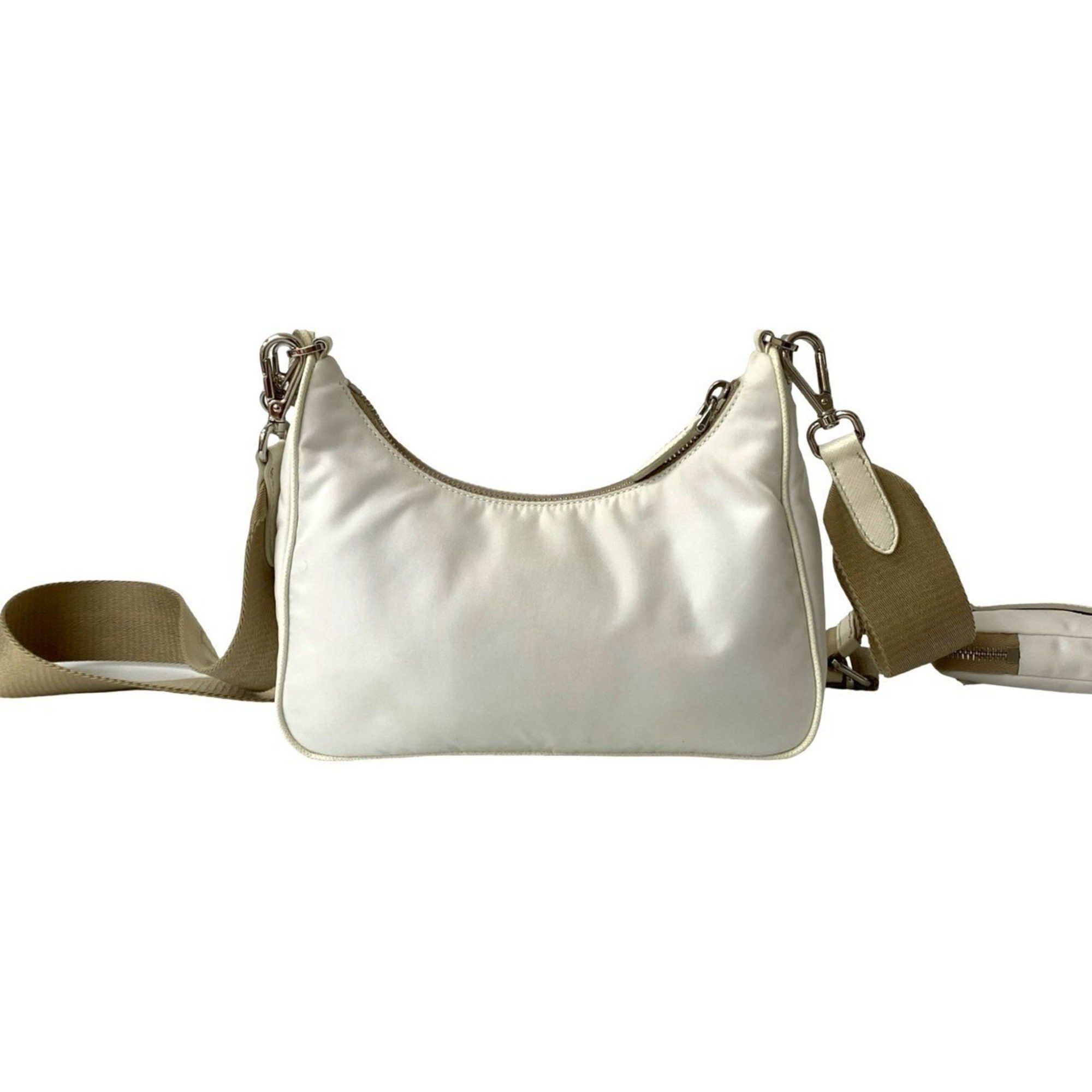Prada PRADA Re-Edition Triangle Logo Hardware Nylon Saffiano Leather 2-Way Chain Semi-Shoulder Bag/Pochette 19664 Size ONE SIZE - 3 Thumbnail