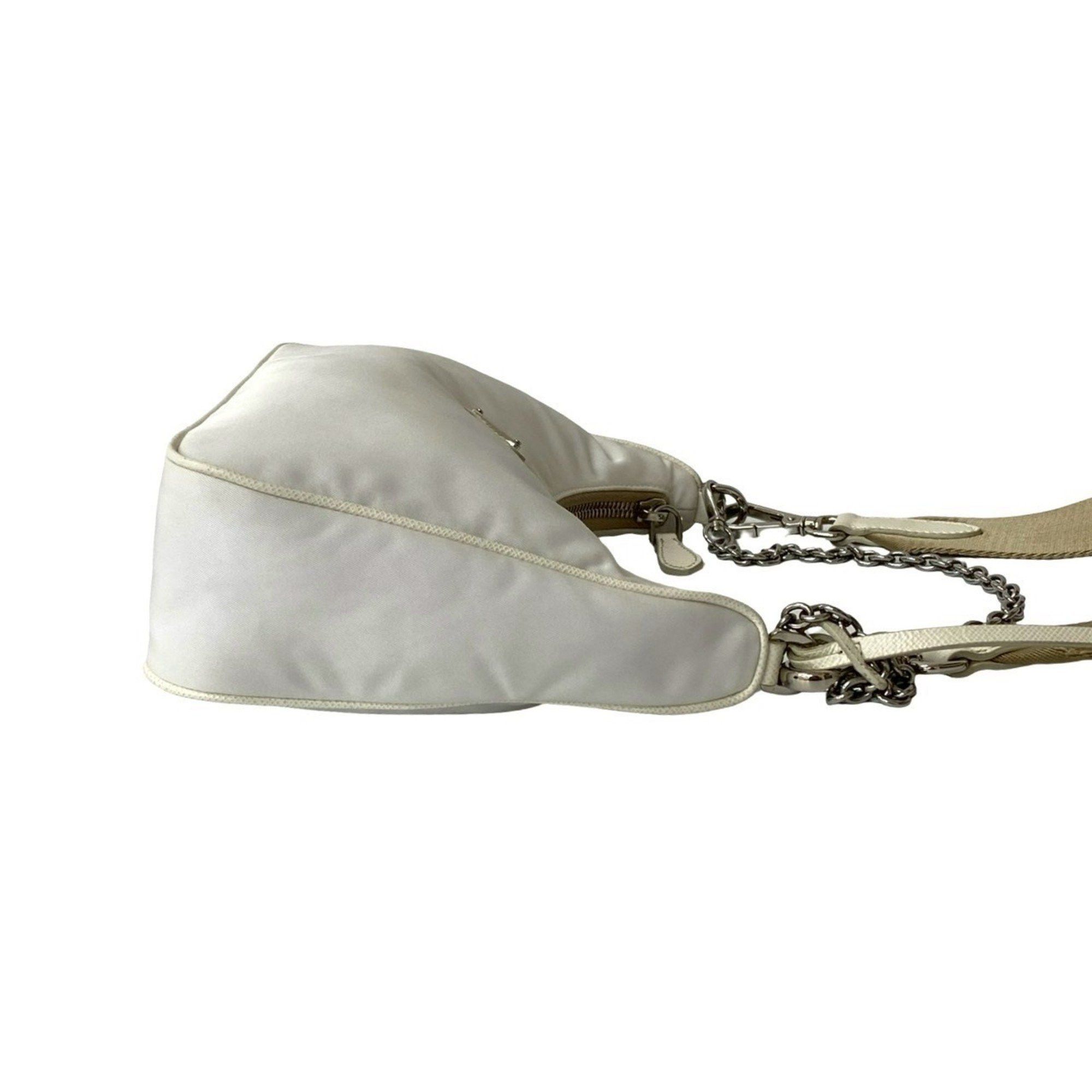 Prada PRADA Re-Edition Triangle Logo Hardware Nylon Saffiano Leather 2-Way Chain Semi-Shoulder Bag/Pochette 19664 Size ONE SIZE - 6 Thumbnail