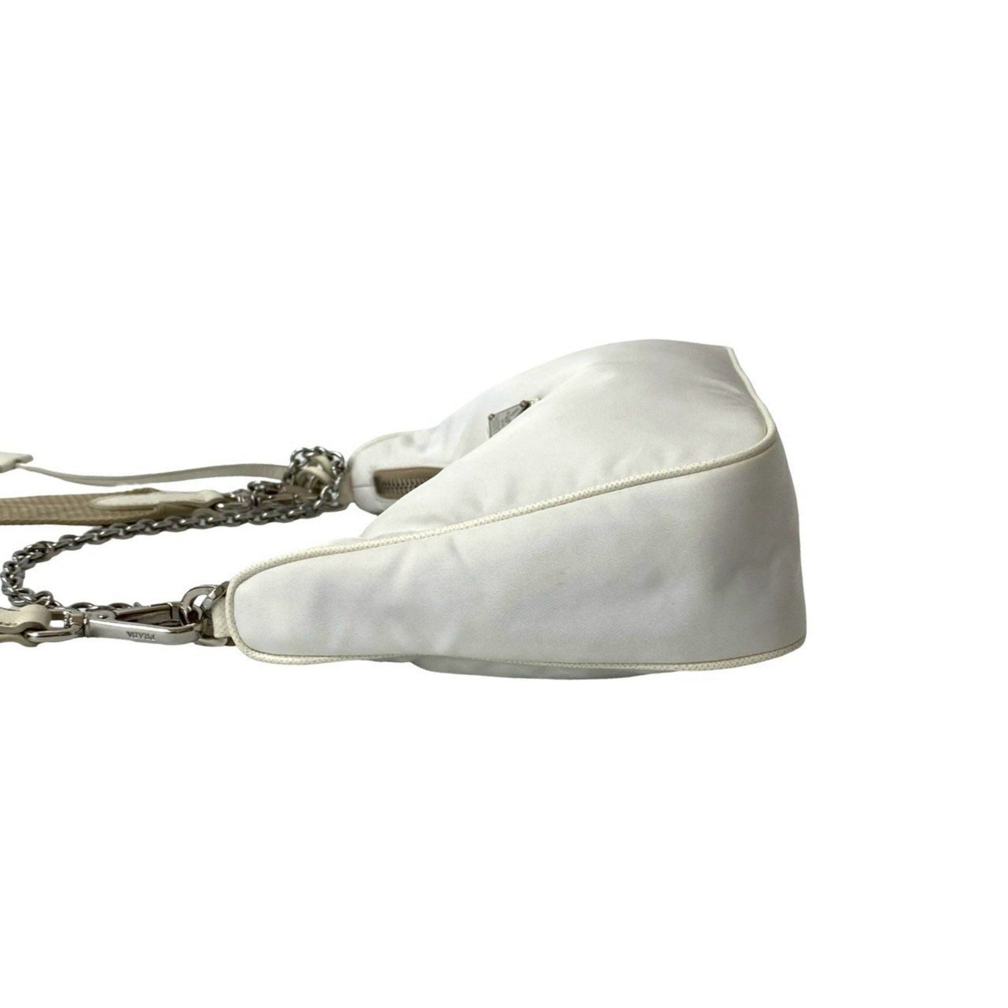 Prada PRADA Re-Edition Triangle Logo Hardware Nylon Saffiano Leather 2-Way Chain Semi-Shoulder Bag/Pochette 19664 Size ONE SIZE - 5 Thumbnail