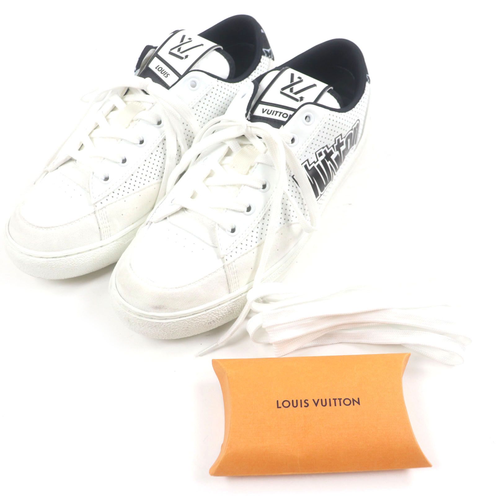Louis Vuitton Louis Vuitton Louis Vuitton Leather Sneakers Leather Shoes 1ACF0A DUTY FREE for USA Size ONE SIZE - 2 Thumbnail
