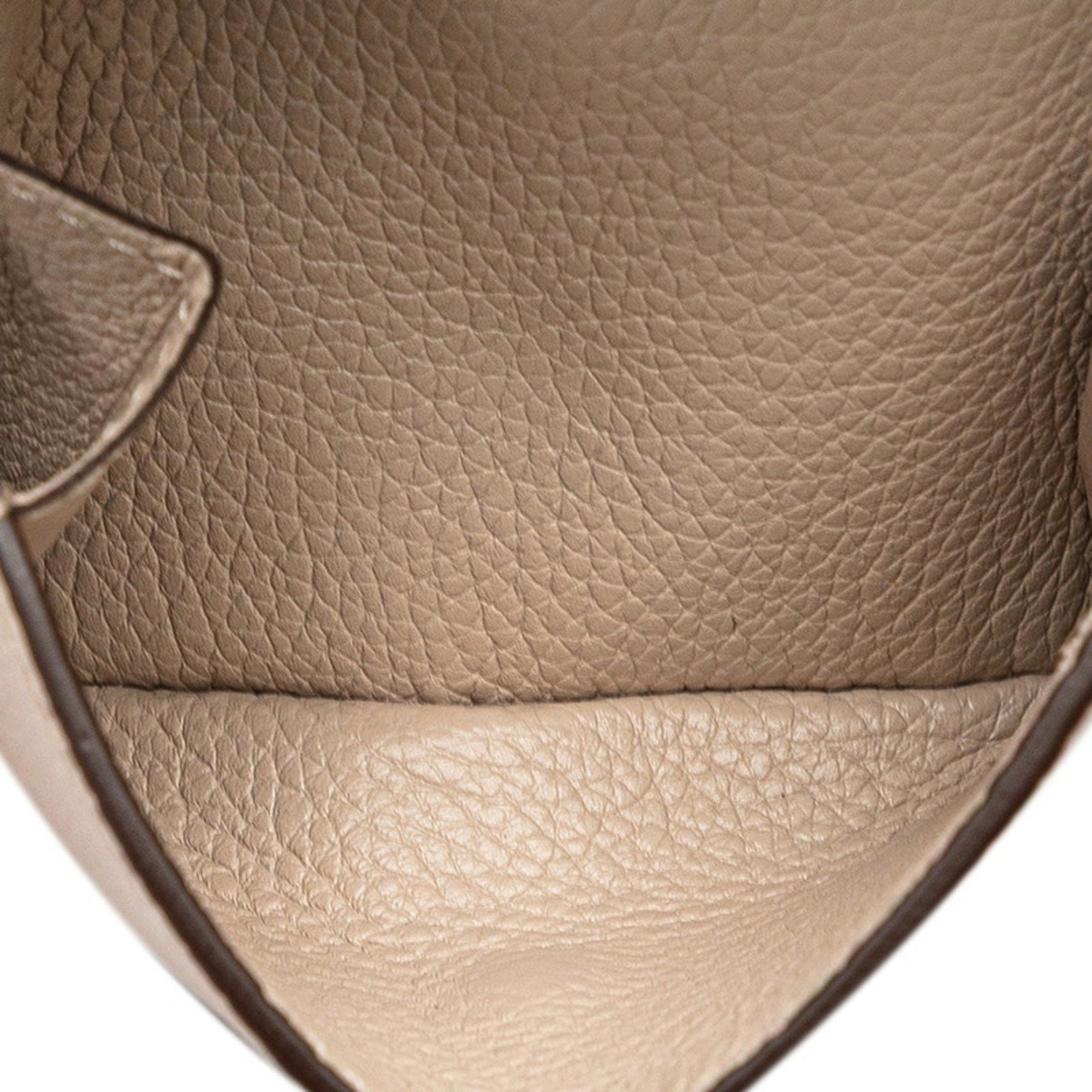 Louis Vuitton Portefeuille Lock Mini Tri-fold Wallet M69340 Greige Leather Women's LOUIS VUITTON