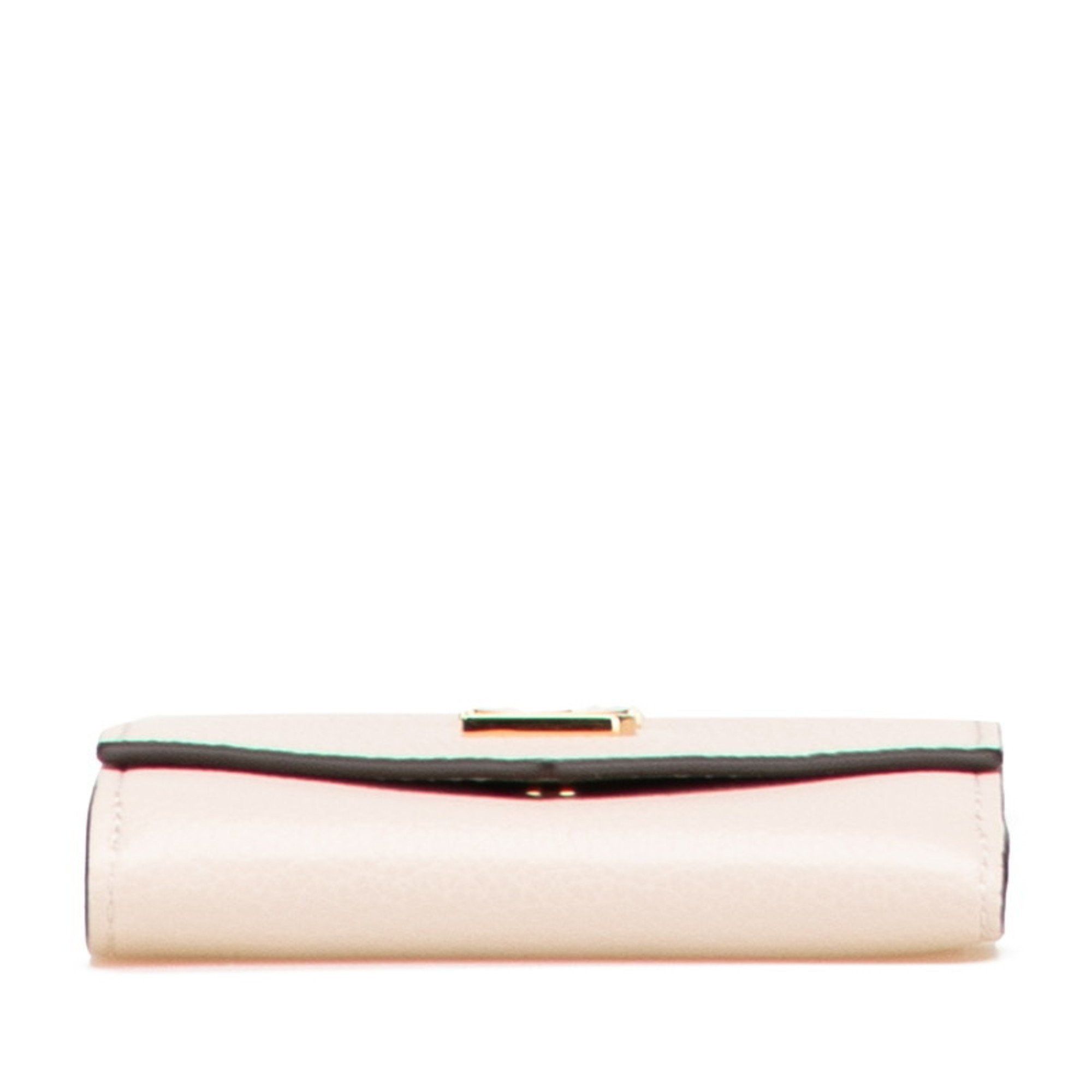 Louis Vuitton Portefeuille Lock Mini Tri-fold Wallet M69340 Greige Leather Women's LOUIS VUITTON